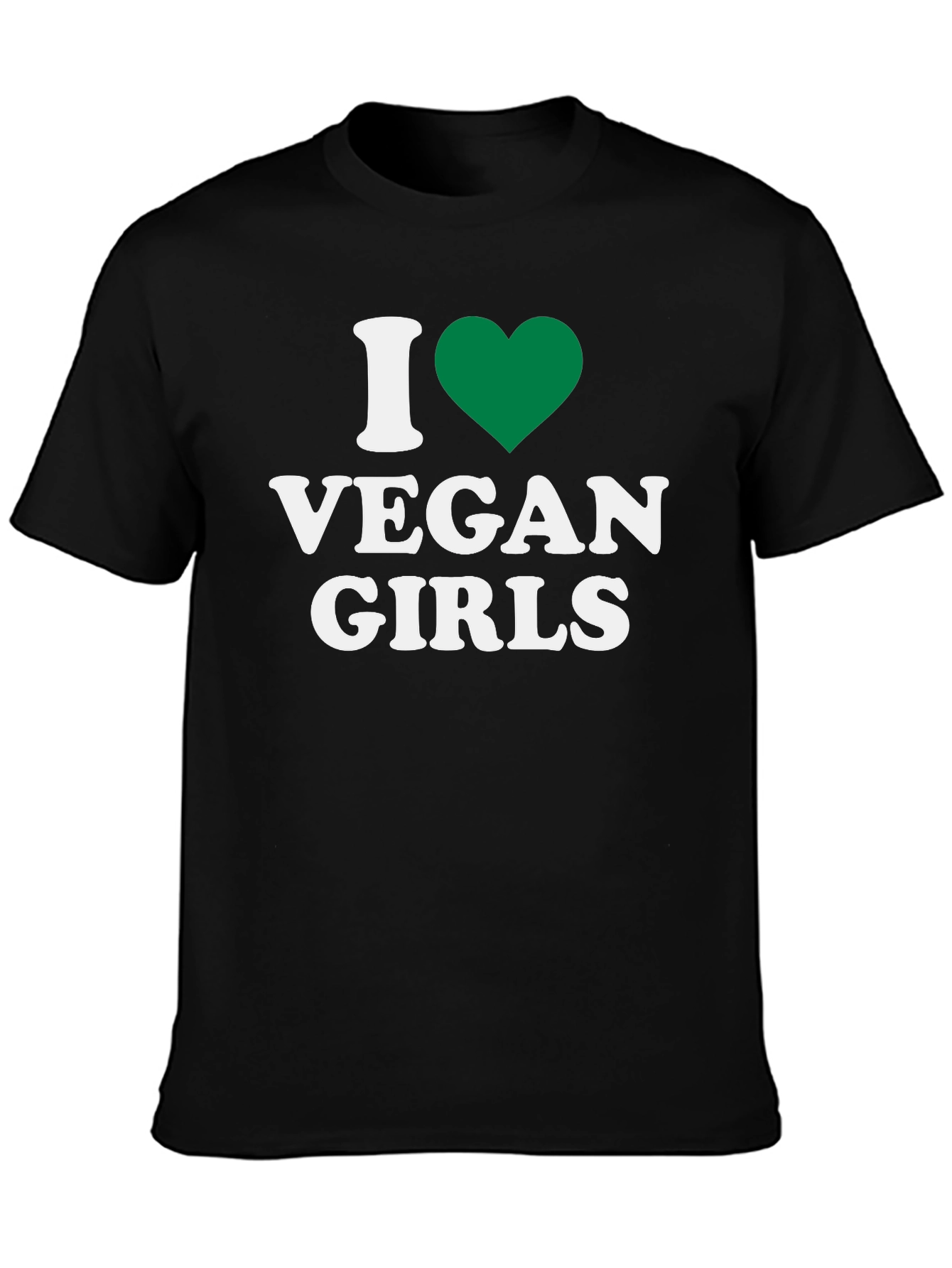 I Heart Vegan Girls Graphic T-Shirt - Black
