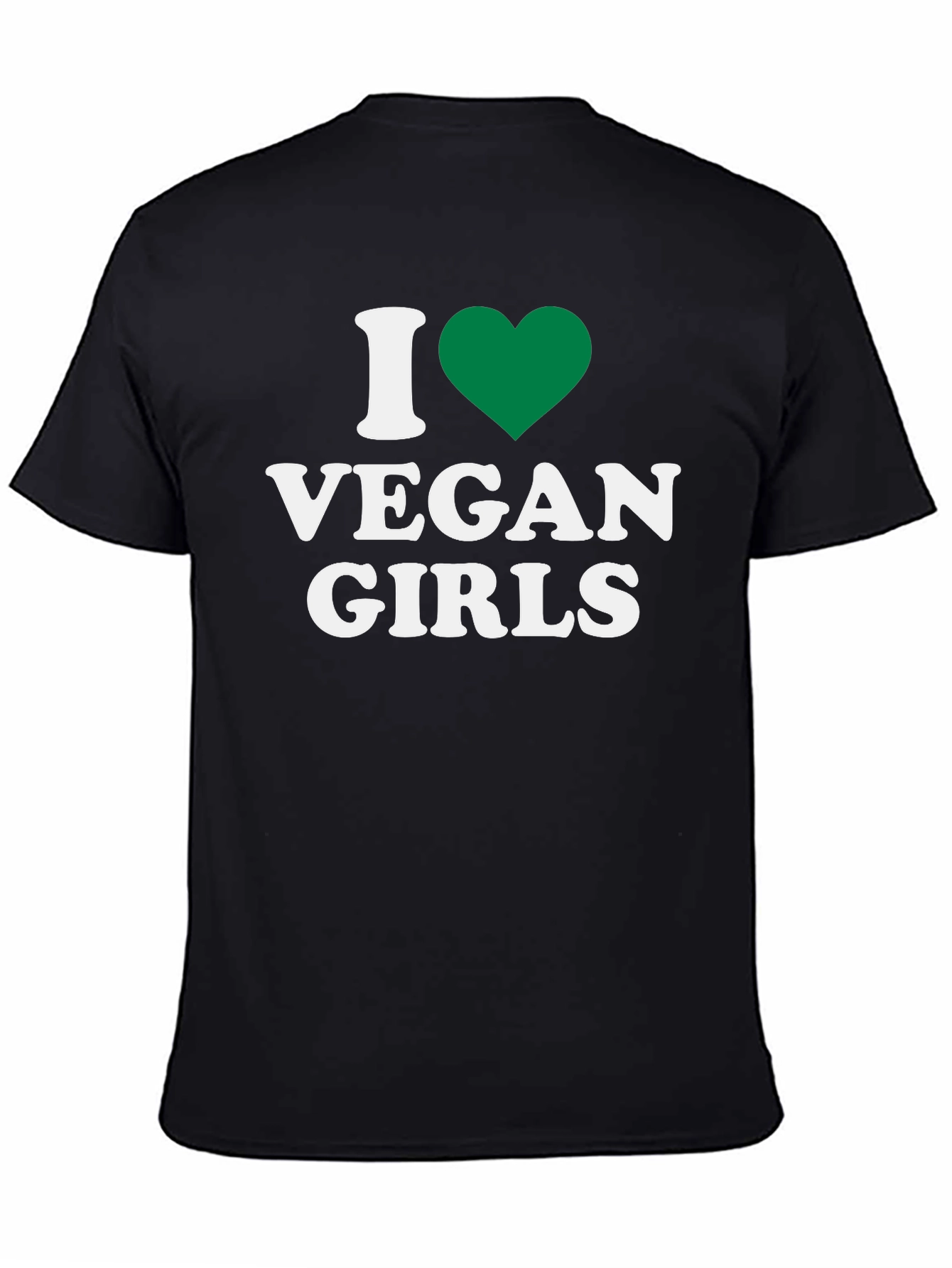 I Heart Vegan Girls Graphic T-Shirt - Black