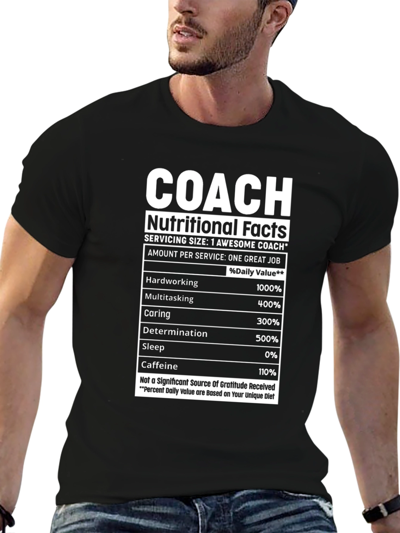 Coach Nutritional Facts Graphic T-Shirt