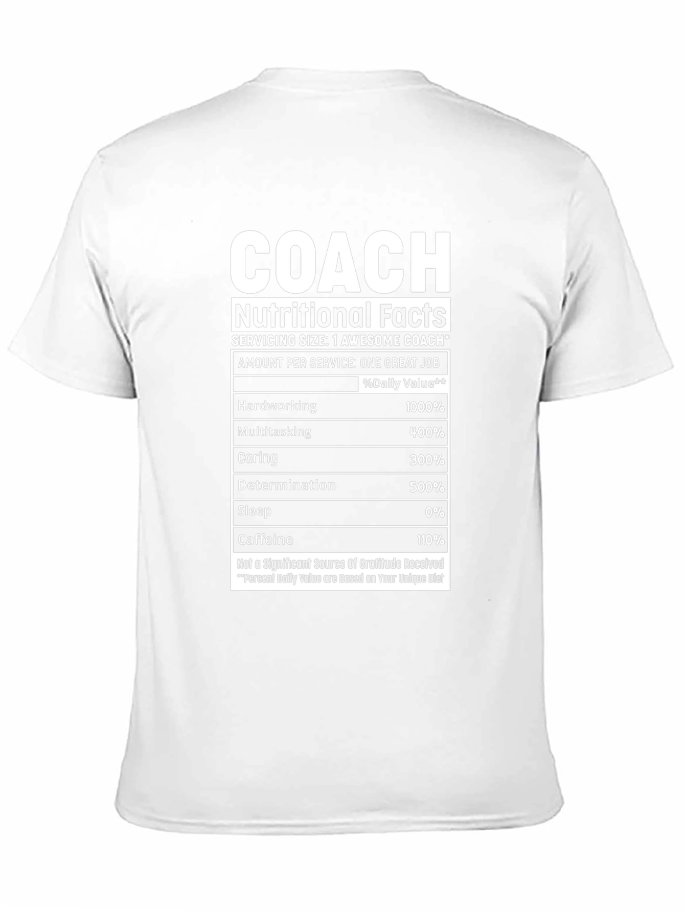 Coach Nutritional Facts Graphic T-Shirt