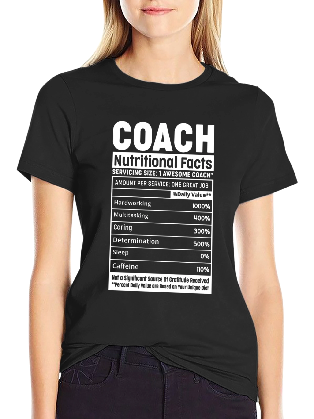 Coach Nutritional Facts Graphic T-Shirt