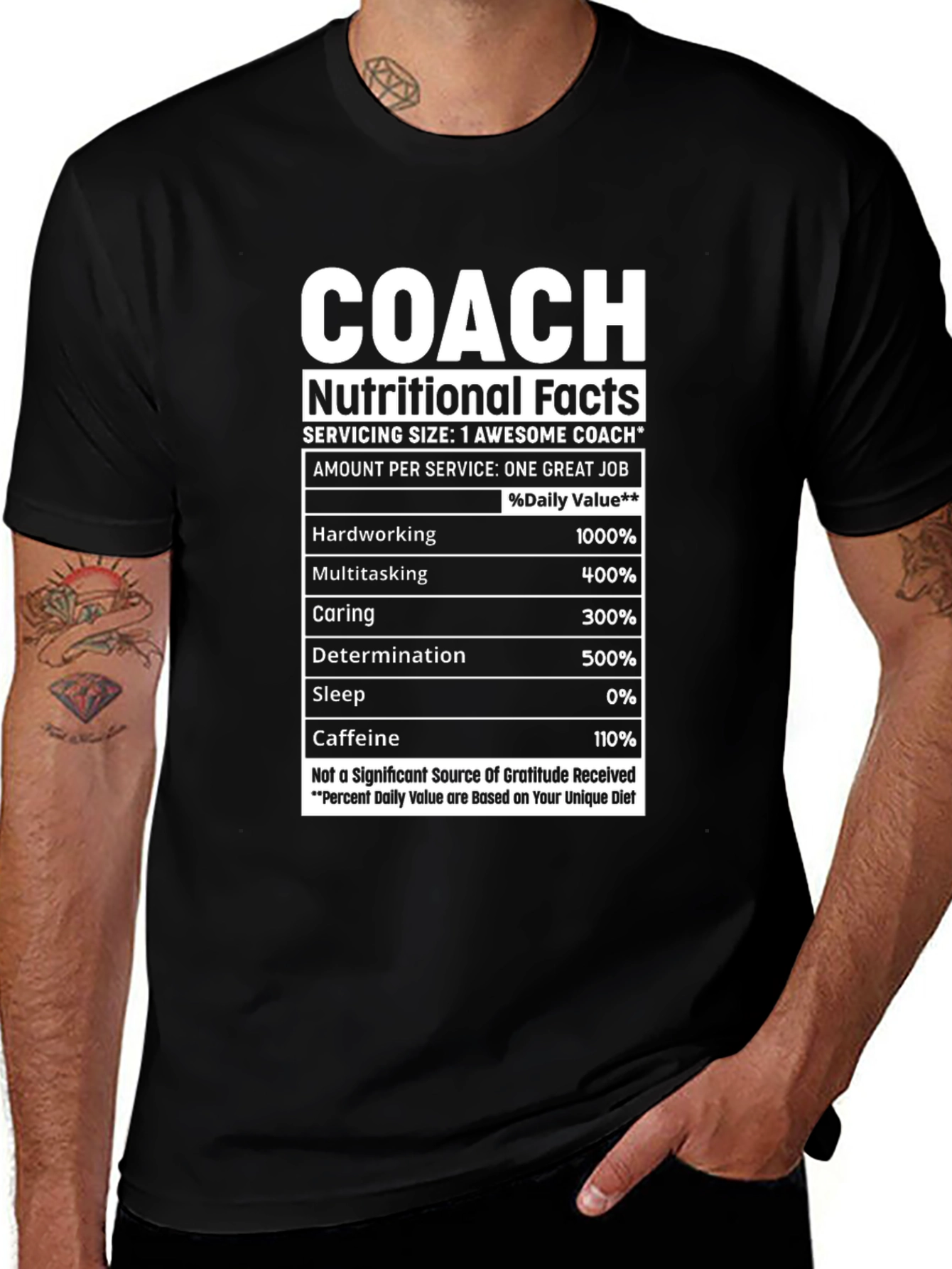 Coach Nutritional Facts Graphic T-Shirt