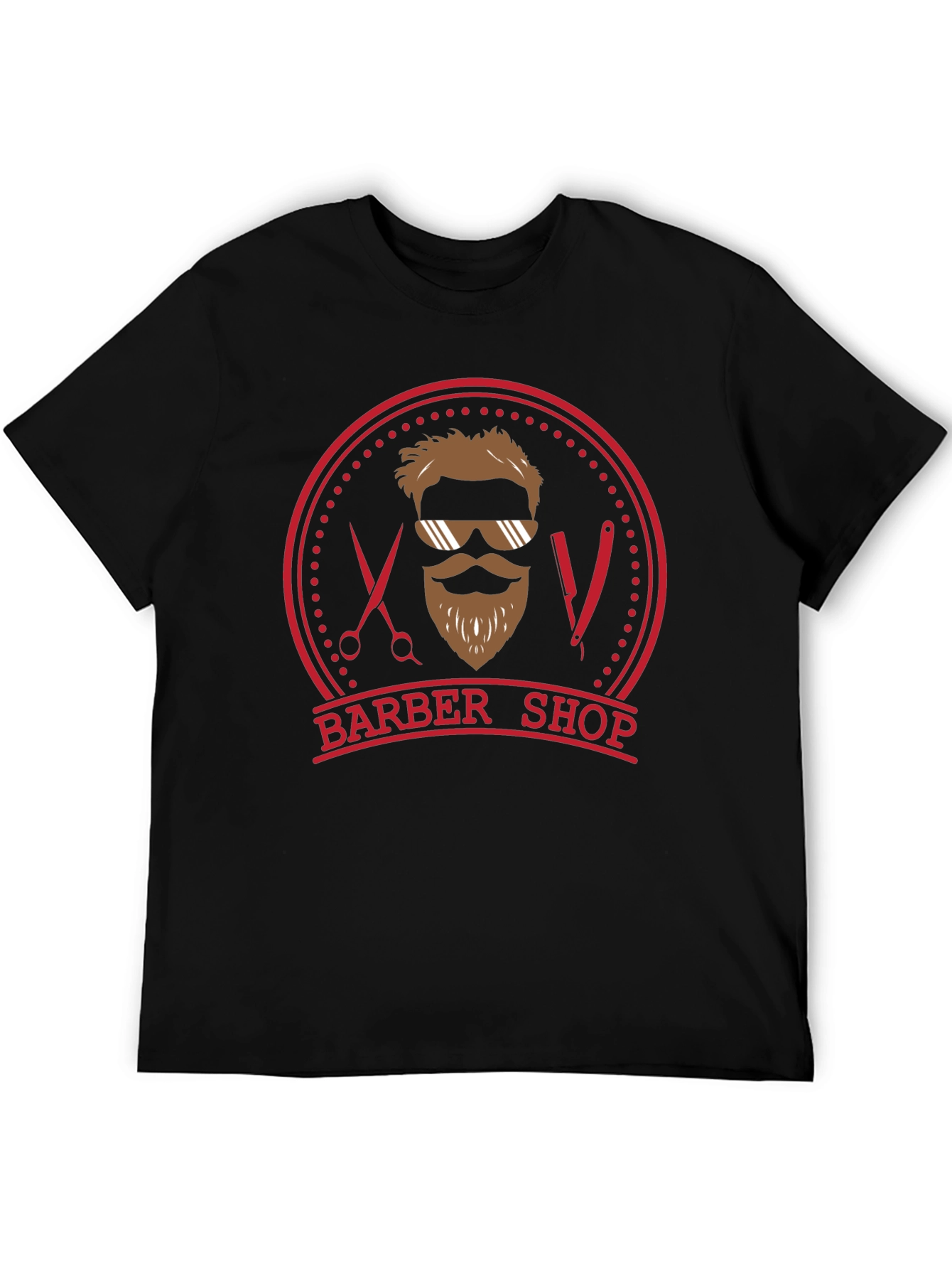 Mens Black Barber Shop Graphic Tee