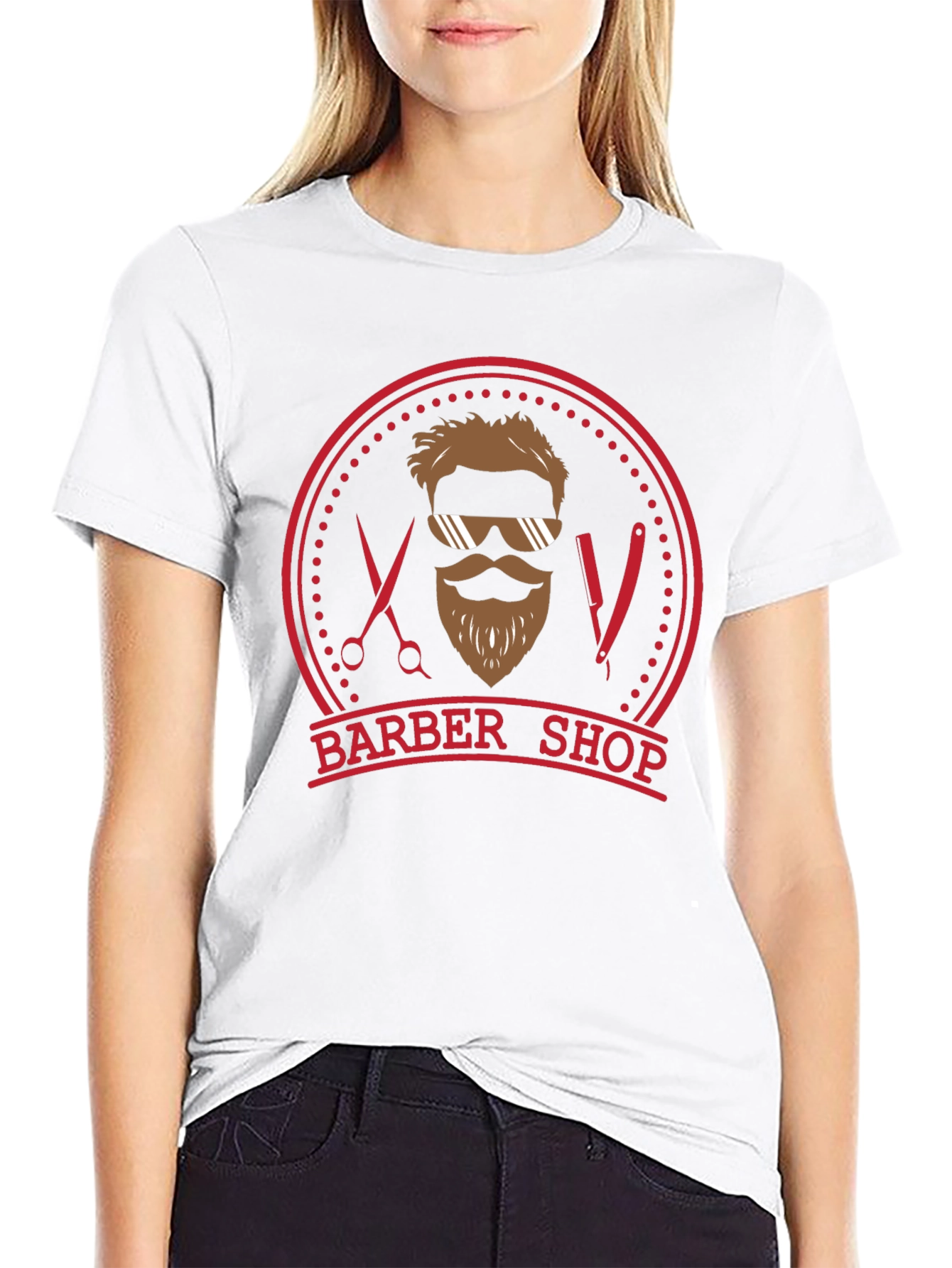 Mens Black Barber Shop Graphic Tee