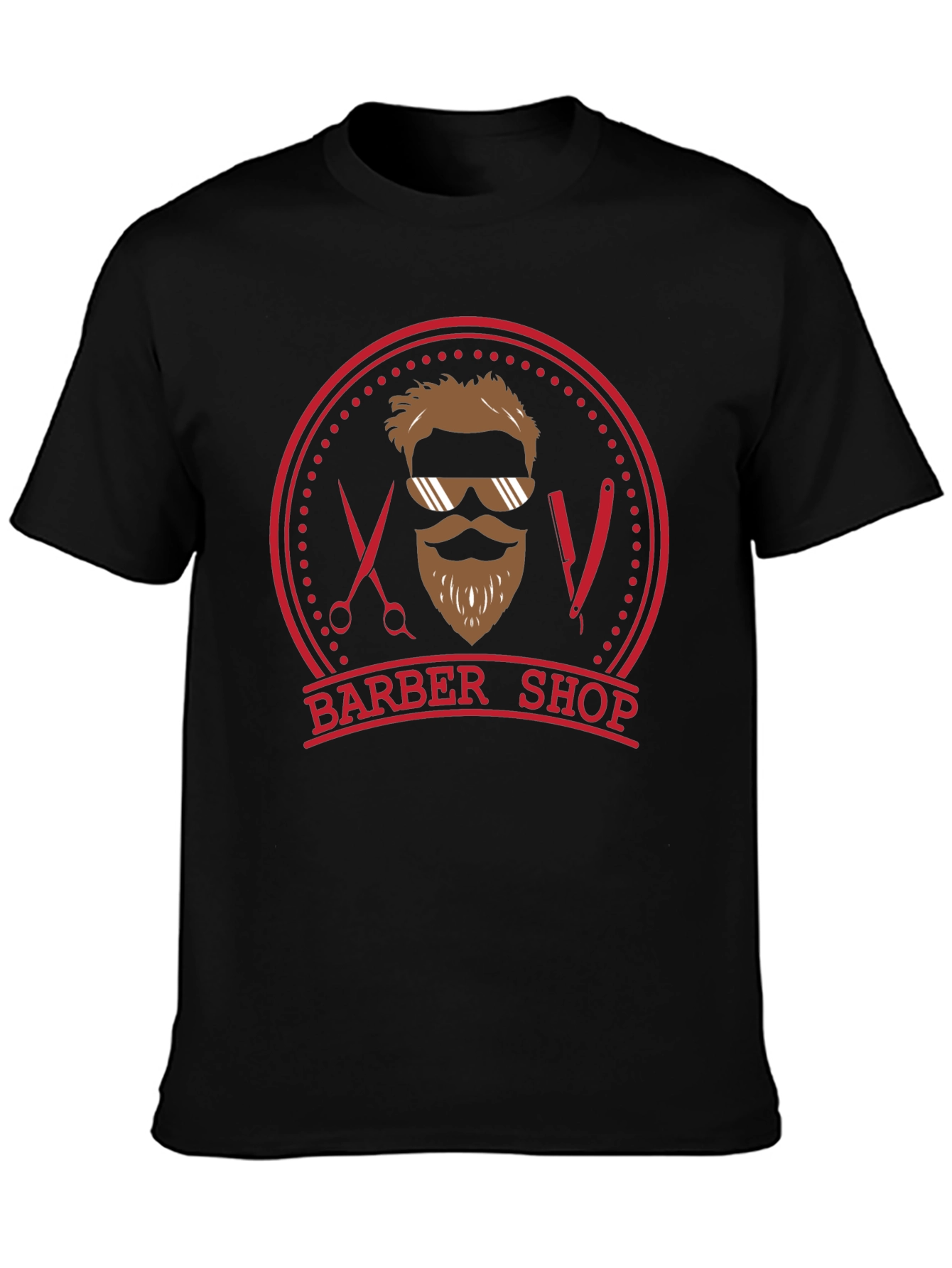 Mens Black Barber Shop Graphic Tee