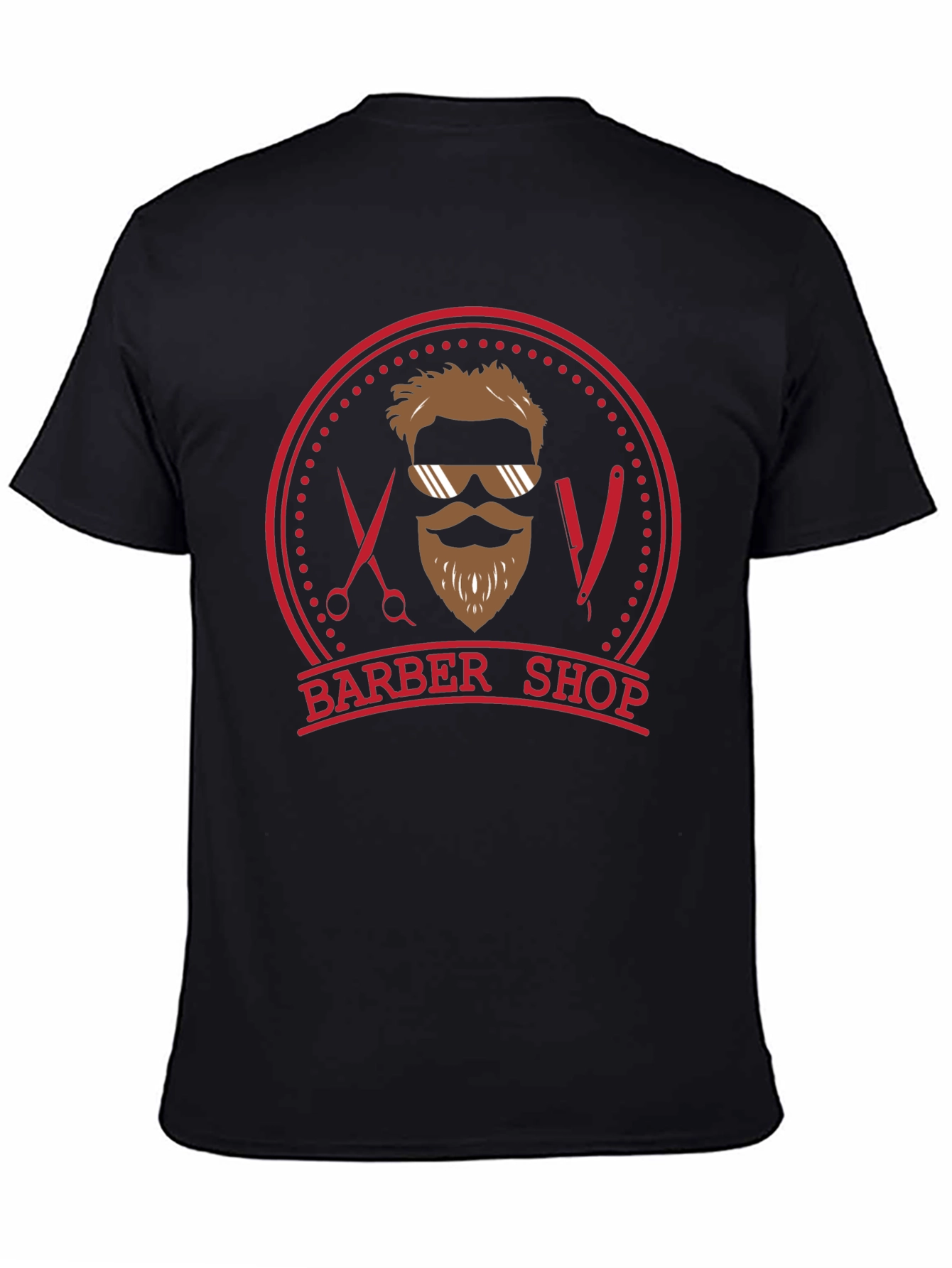 Mens Black Barber Shop Graphic Tee