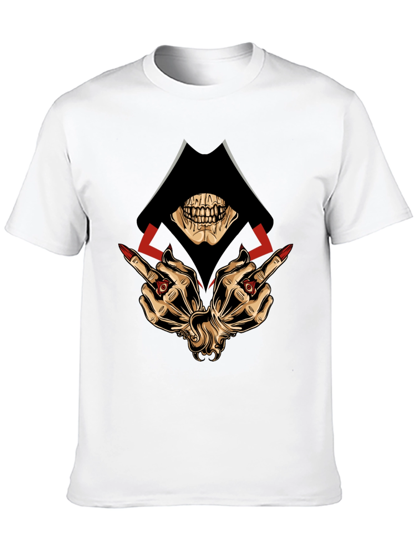 Grim Reaper Middle Finger Graphic T-Shirt