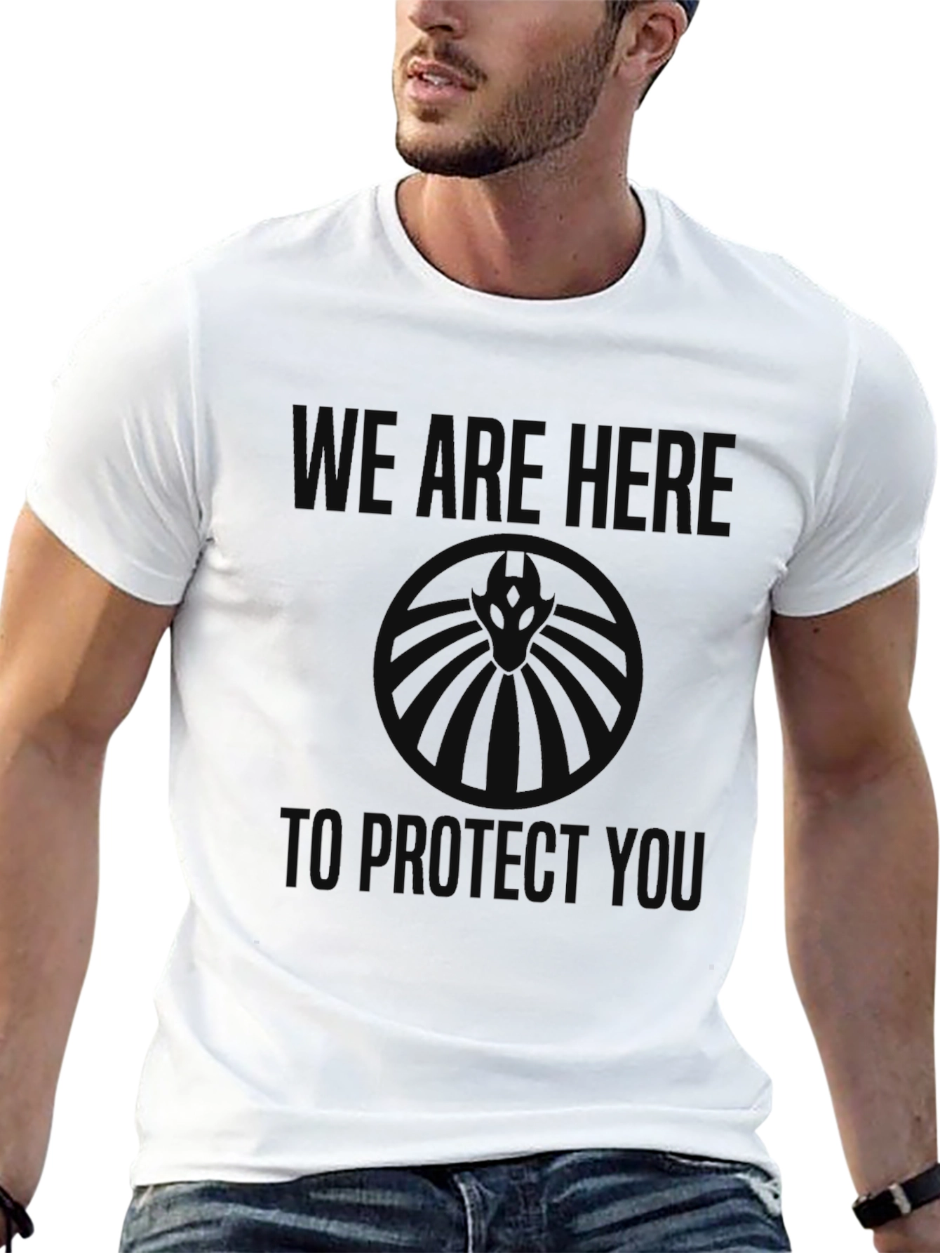 Black Graphic Tee - Hydra Protect You T-Shirt
