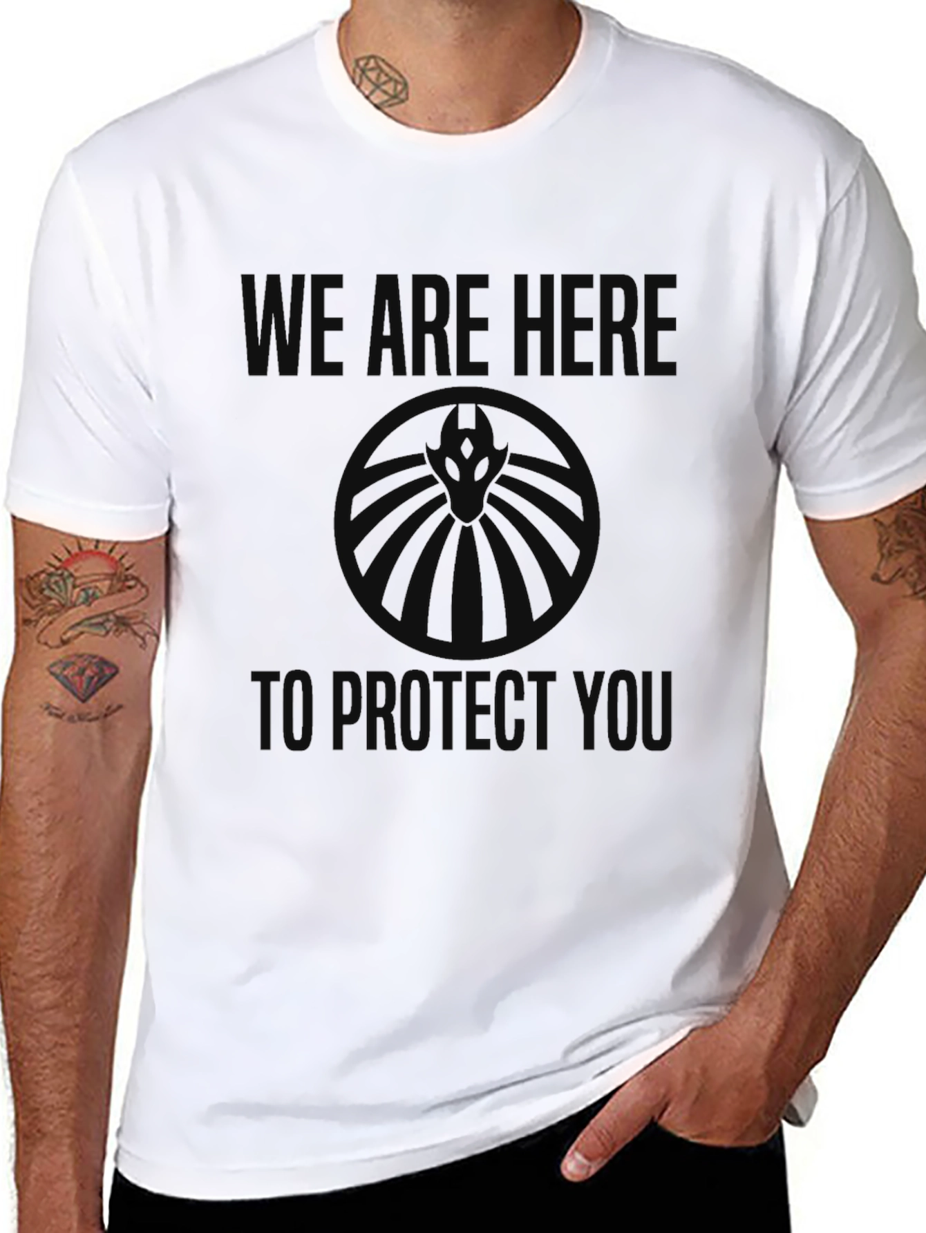 Black Graphic Tee - Hydra Protect You T-Shirt