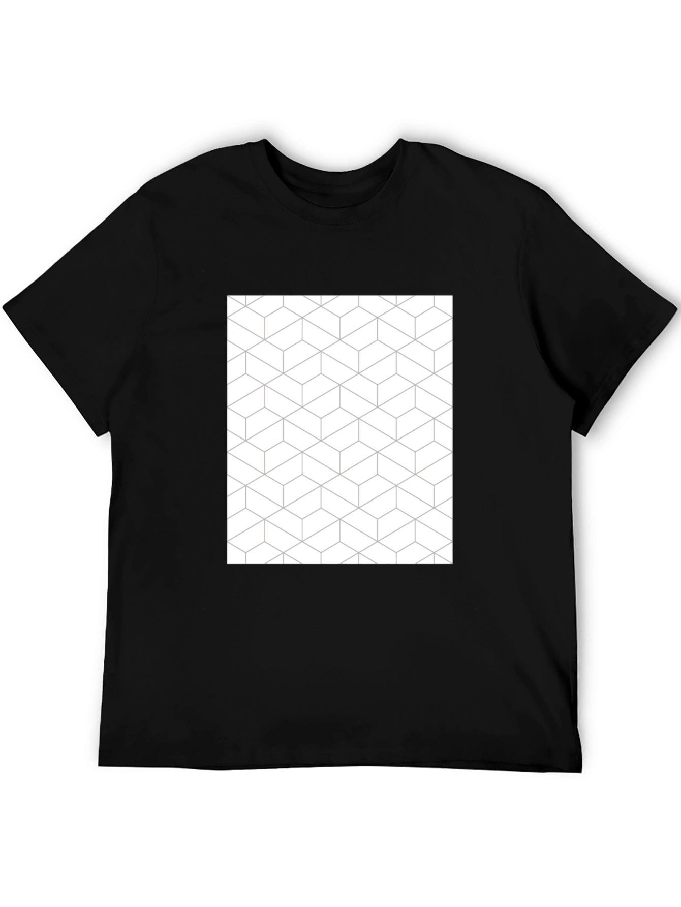 Geometric Pattern Tee - Modern Black T-Shirt