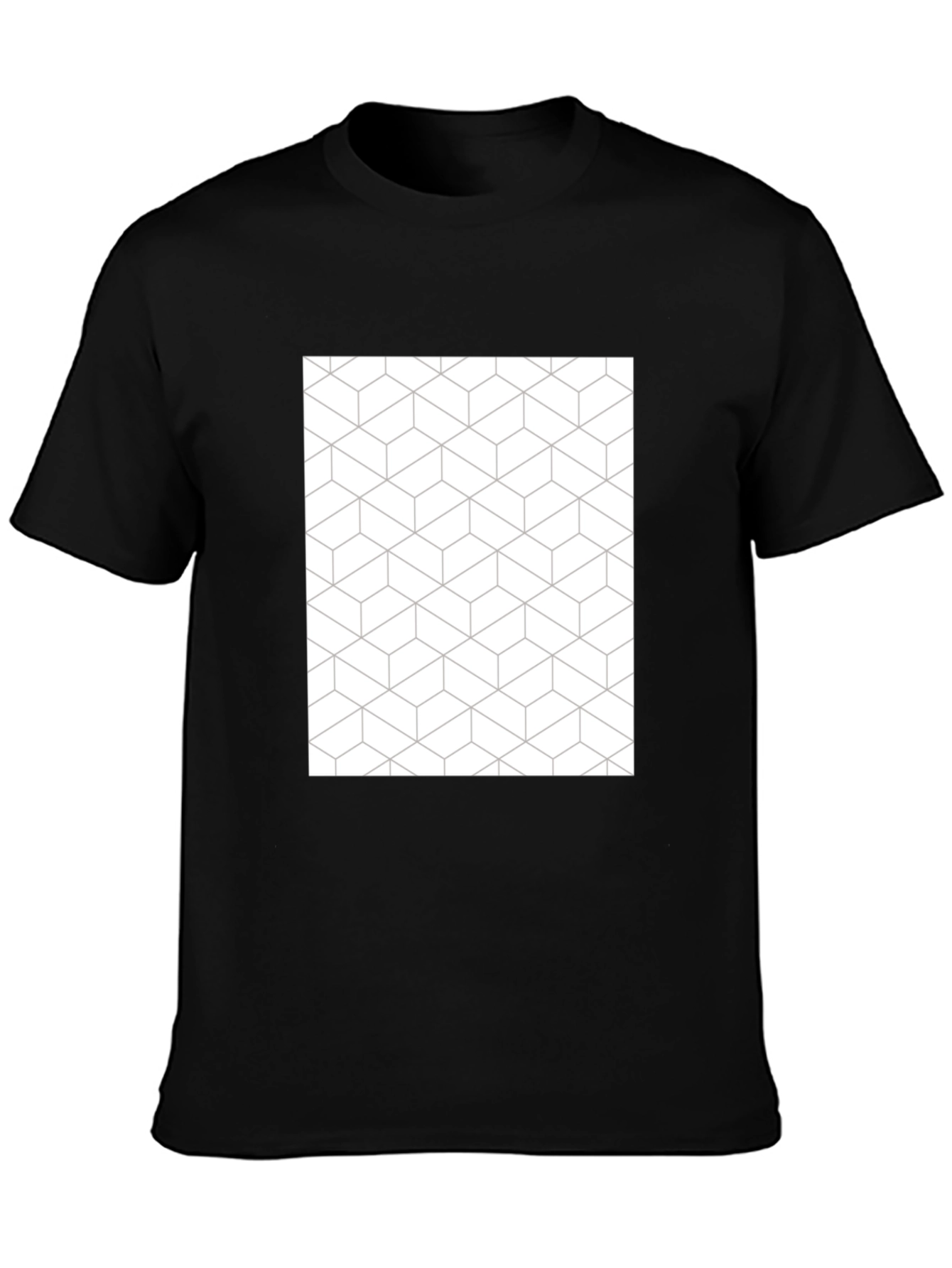 Geometric Pattern Tee - Modern Black T-Shirt