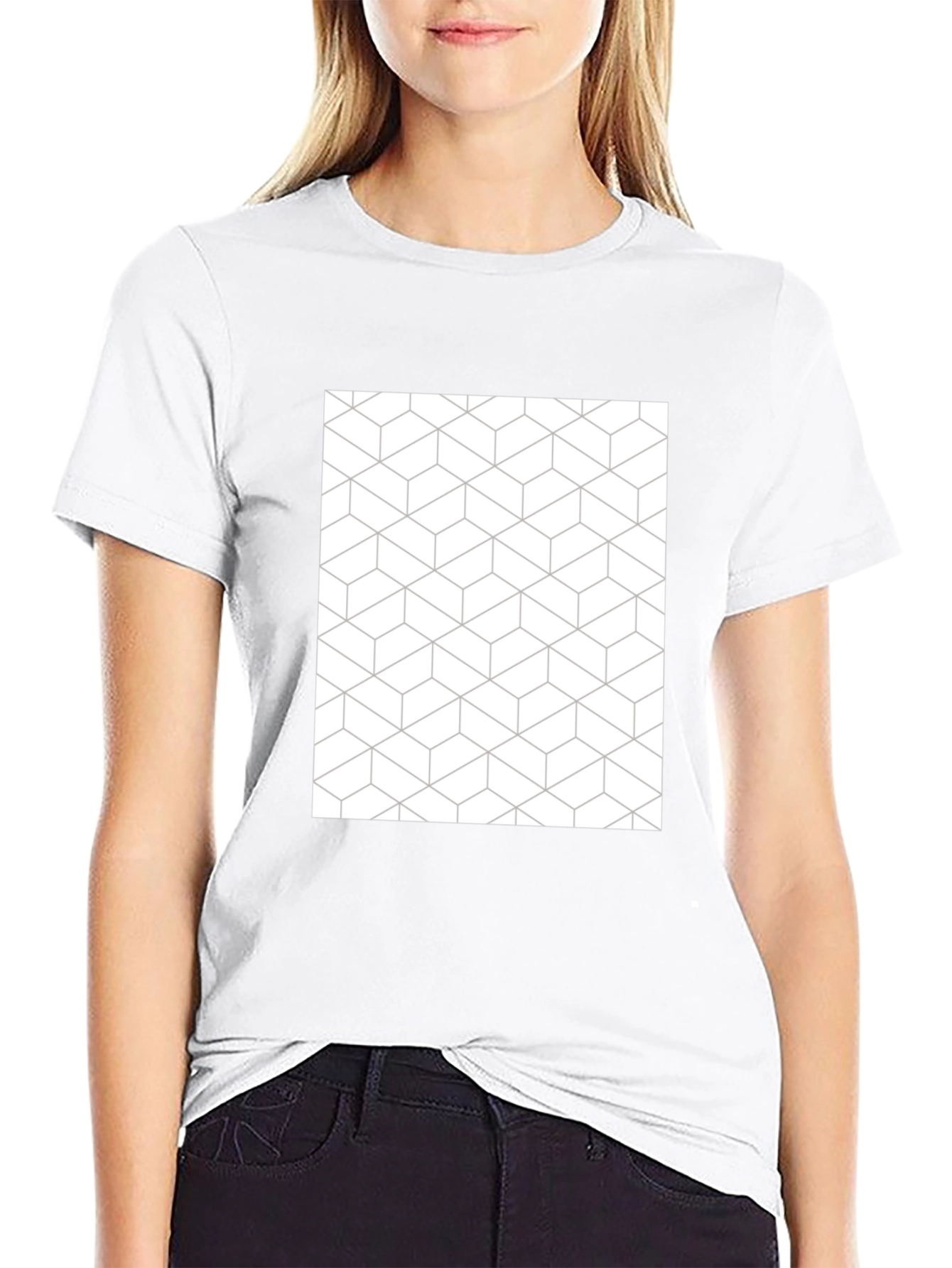 Geometric Pattern Tee - Modern Black T-Shirt