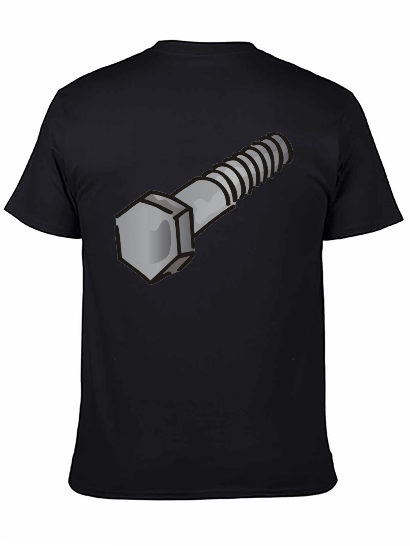 Novelty Bolt Graphic Tee - Black Cotton Crew Neck