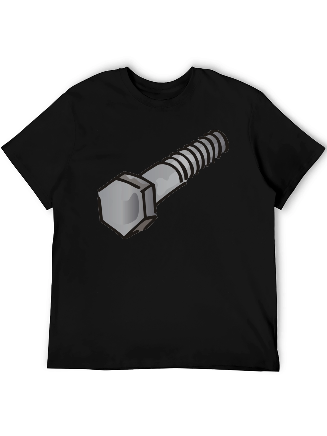 Novelty Bolt Graphic Tee - Black Cotton Crew Neck