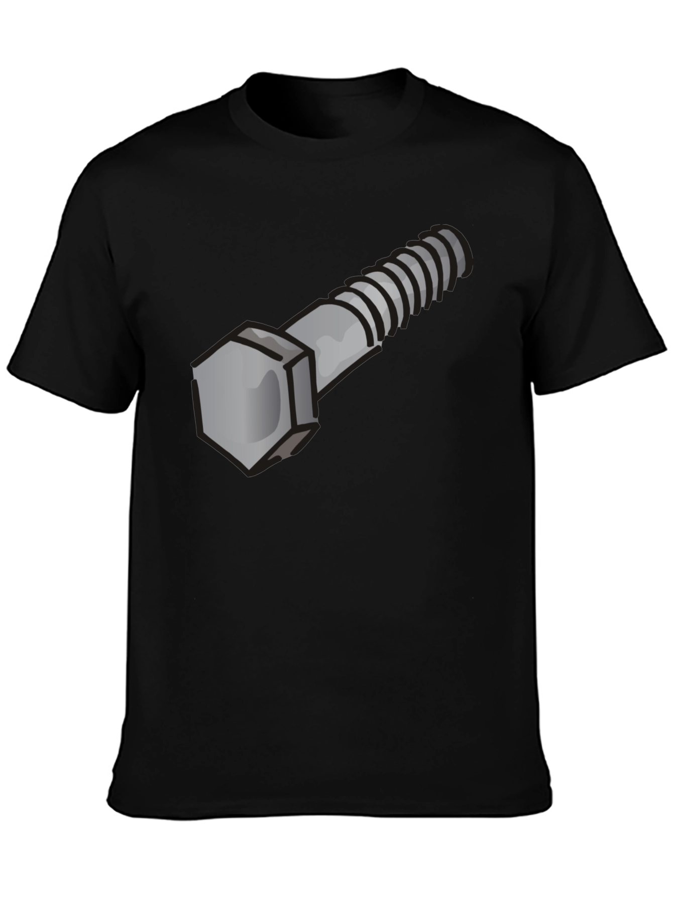 Novelty Bolt Graphic Tee - Black Cotton Crew Neck
