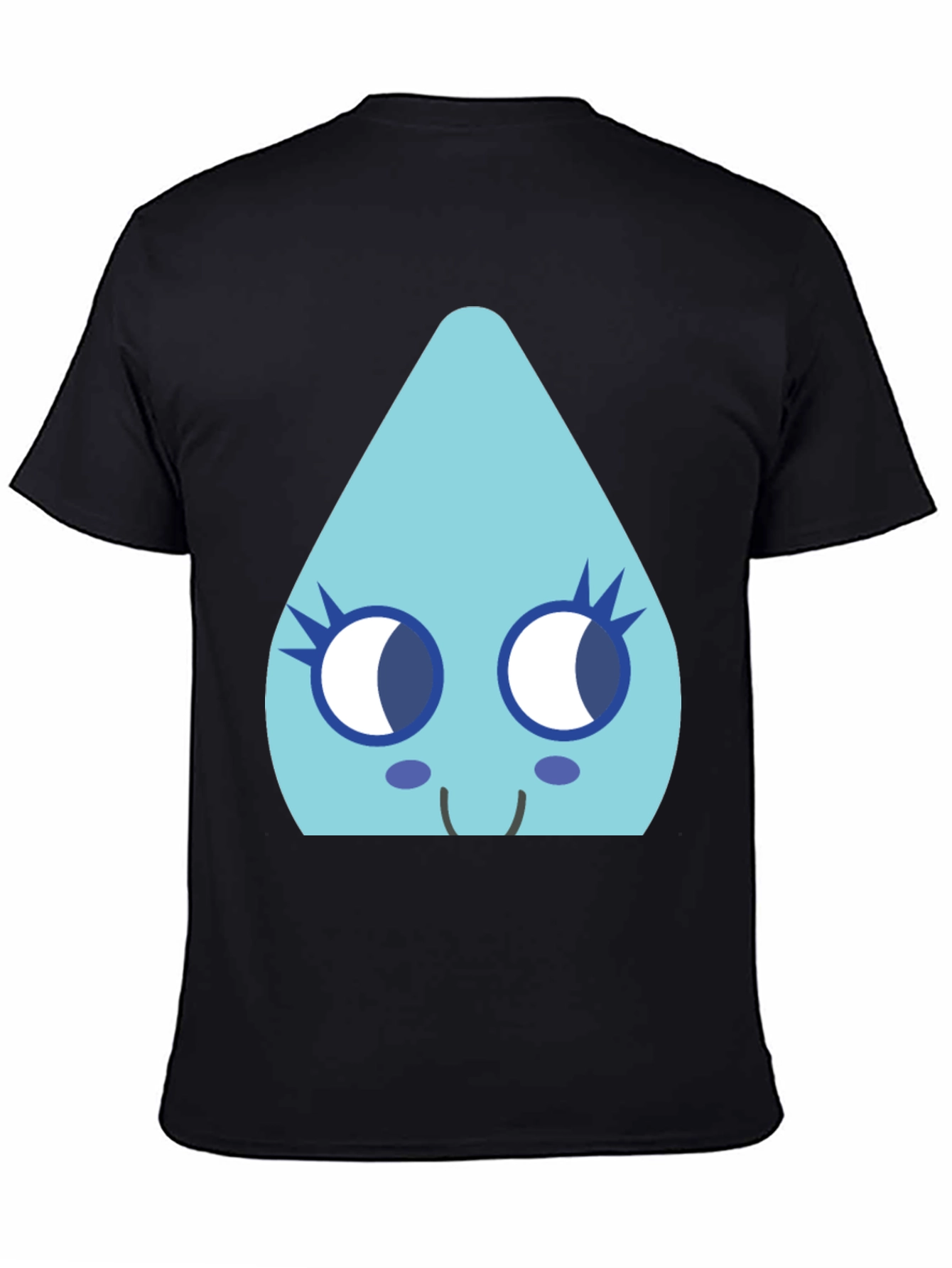 Cute Teardrop Character Black T-Shirt