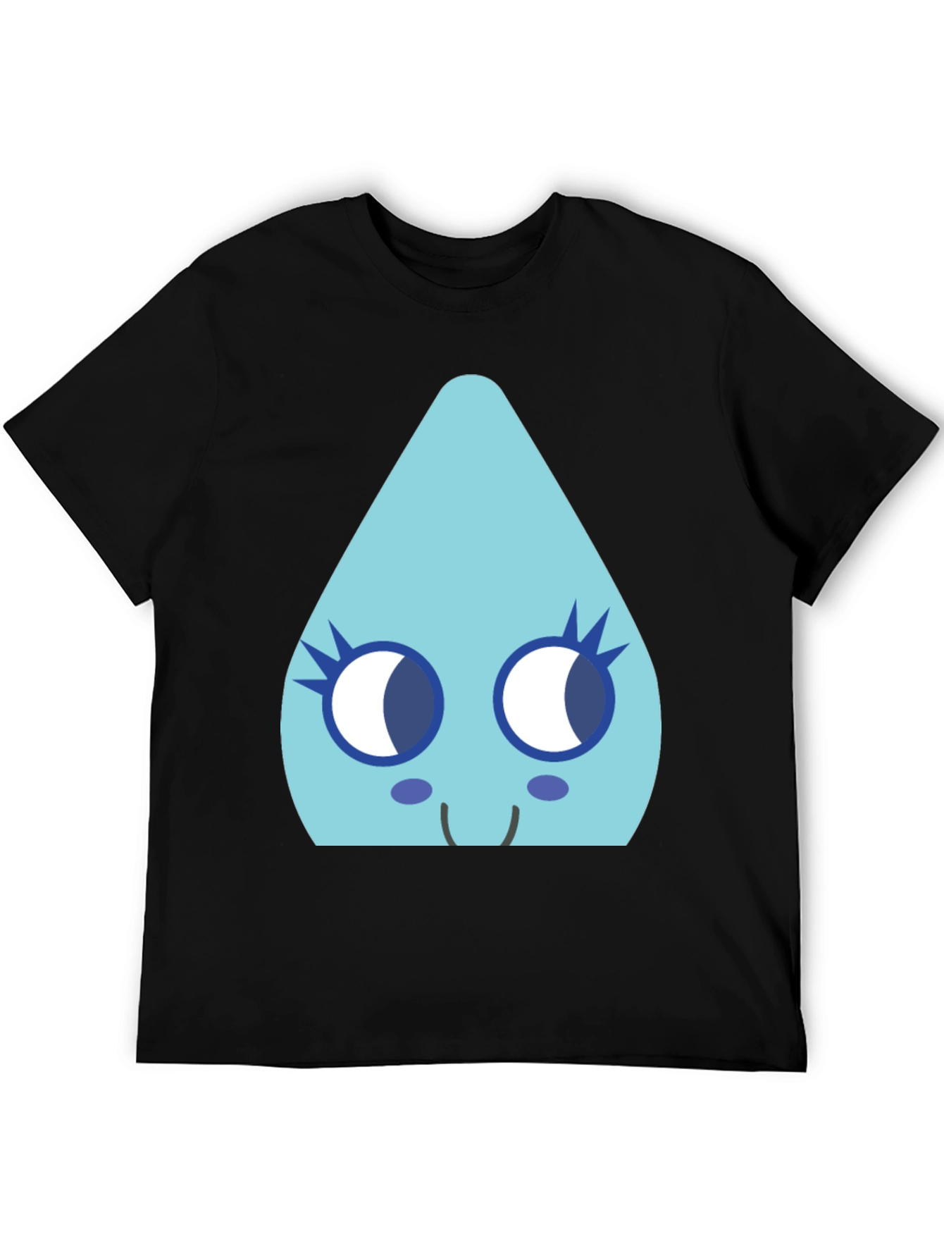 Cute Teardrop Character Black T-Shirt