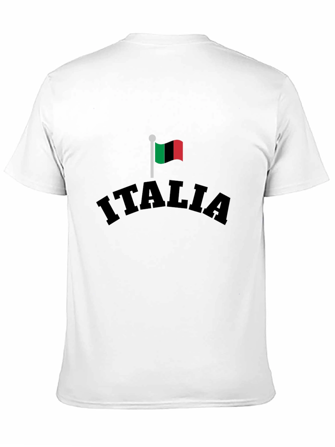 Italia Flag Graphic Tee - Black Cotton T-Shirt