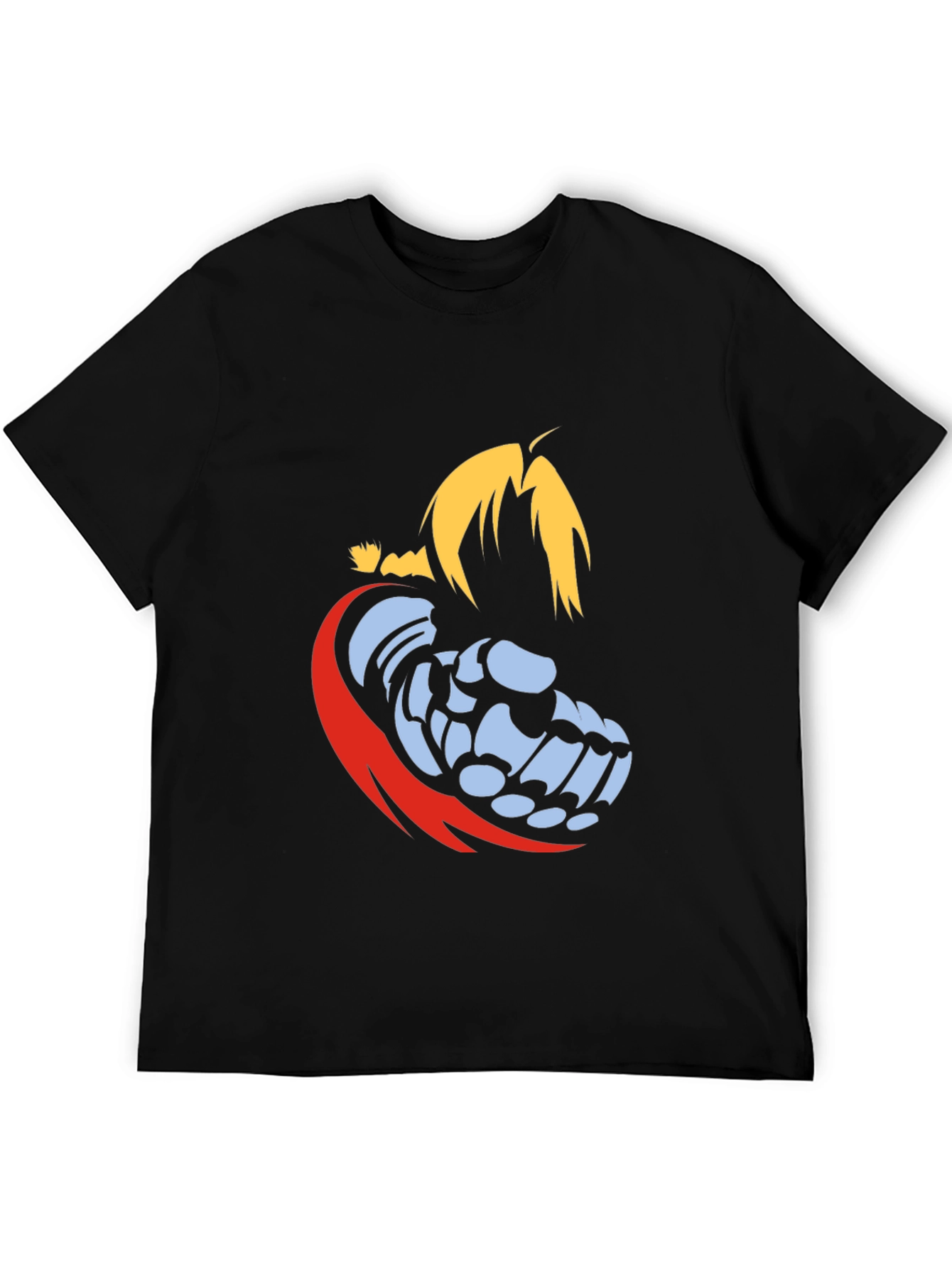 Ed Elric Automail Fist Black T-Shirt