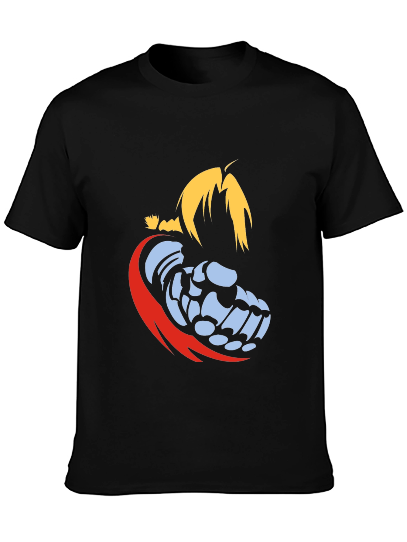 Ed Elric Automail Fist Black T-Shirt