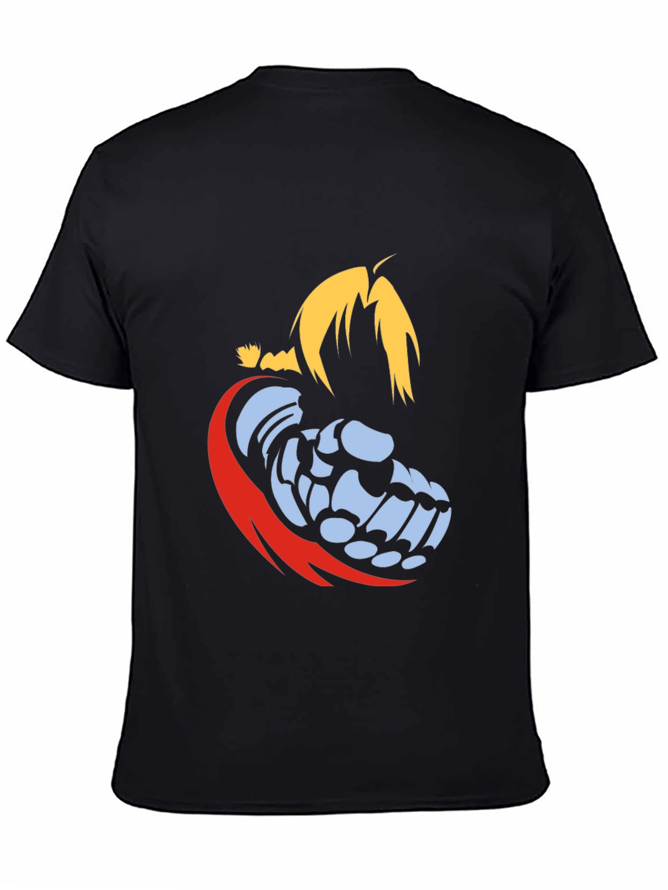 Ed Elric Automail Fist Black T-Shirt