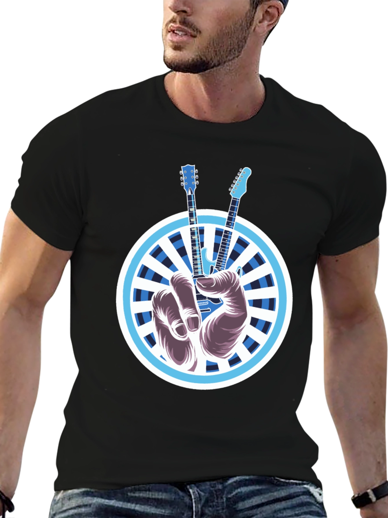 Guitar Peace Sign T-Shirt - Rock On!