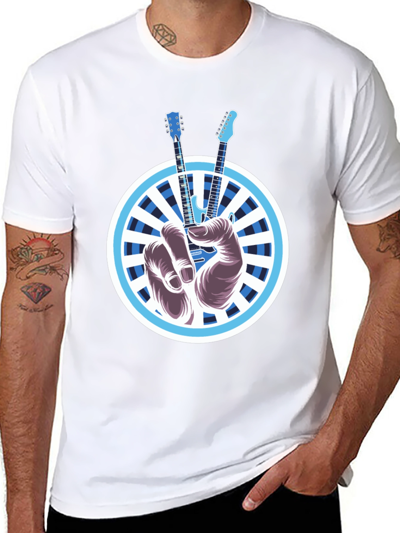 Guitar Peace Sign T-Shirt - Rock On!