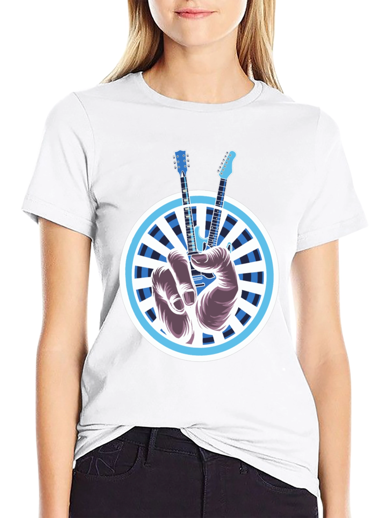 Guitar Peace Sign T-Shirt - Rock On!