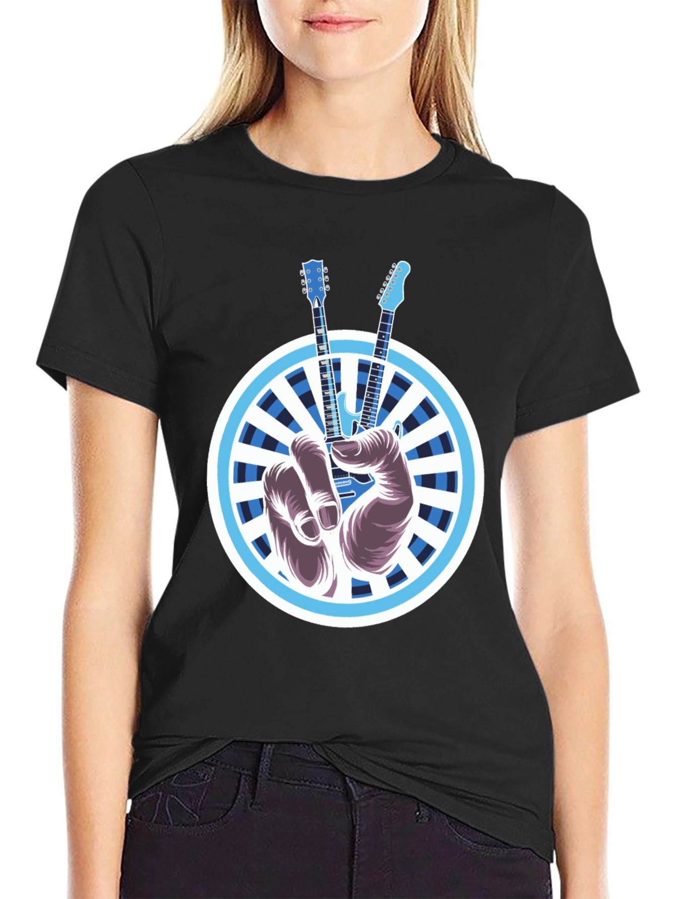 Guitar Peace Sign T-Shirt - Rock On!
