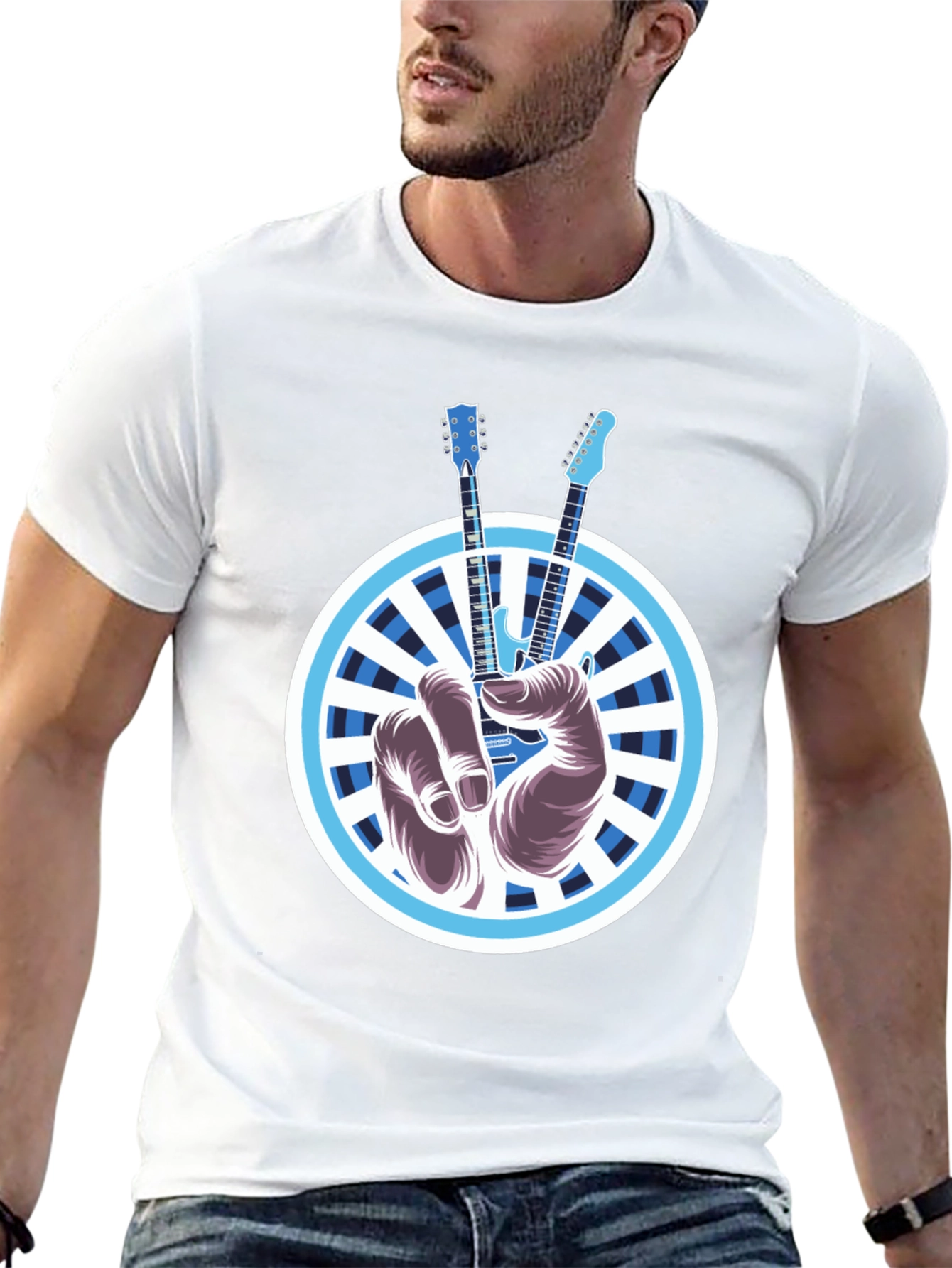 Guitar Peace Sign T-Shirt - Rock On!