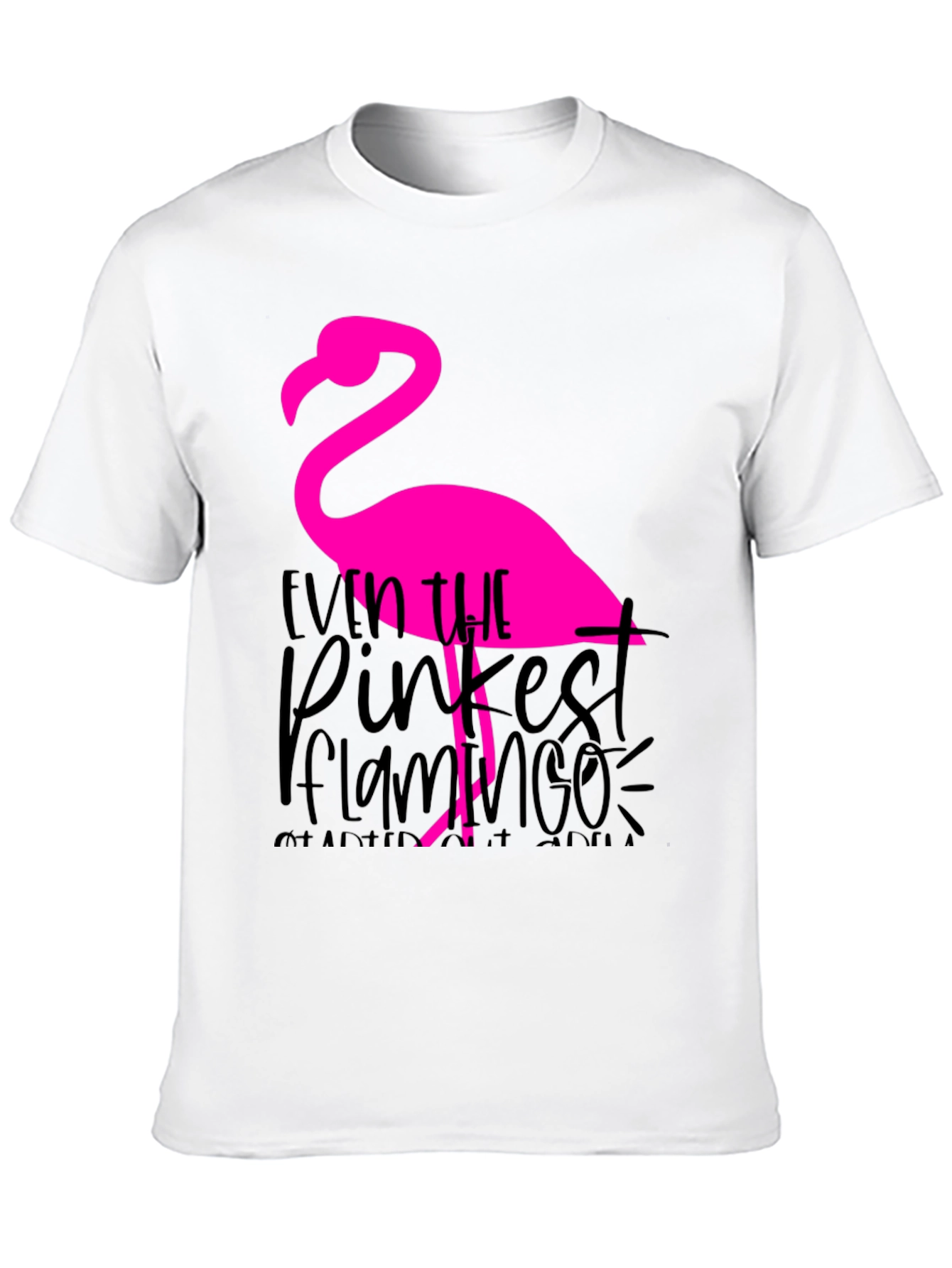 Pink Flamingo Graphic Tee - Fun Black Shirt