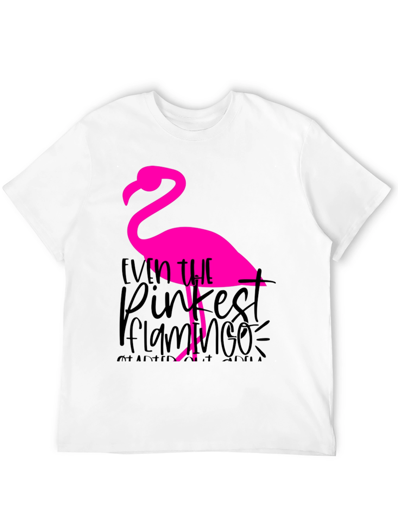 Pink Flamingo Graphic Tee - Fun Black Shirt
