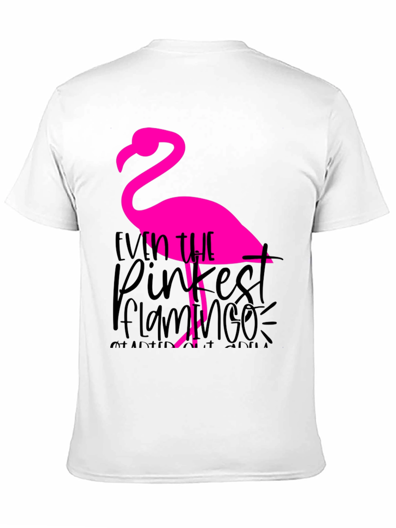 Pink Flamingo Graphic Tee - Fun Black Shirt