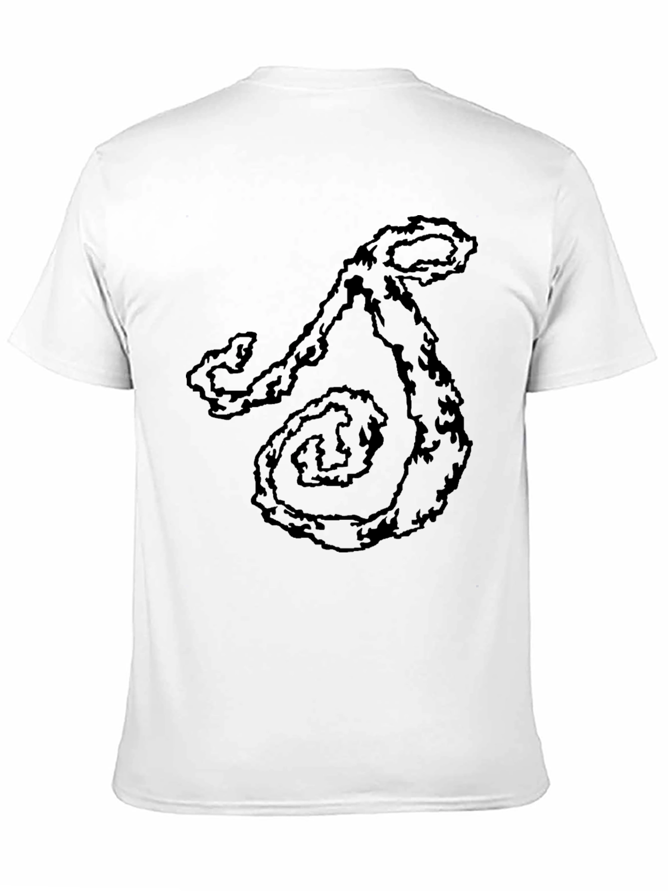 Mens Black T-Shirt with Abstract Swirl Design