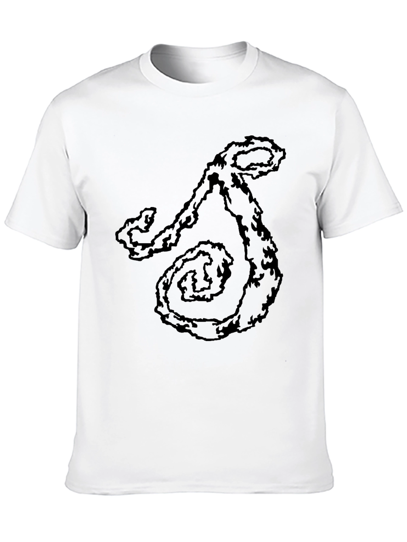 Mens Black T-Shirt with Abstract Swirl Design