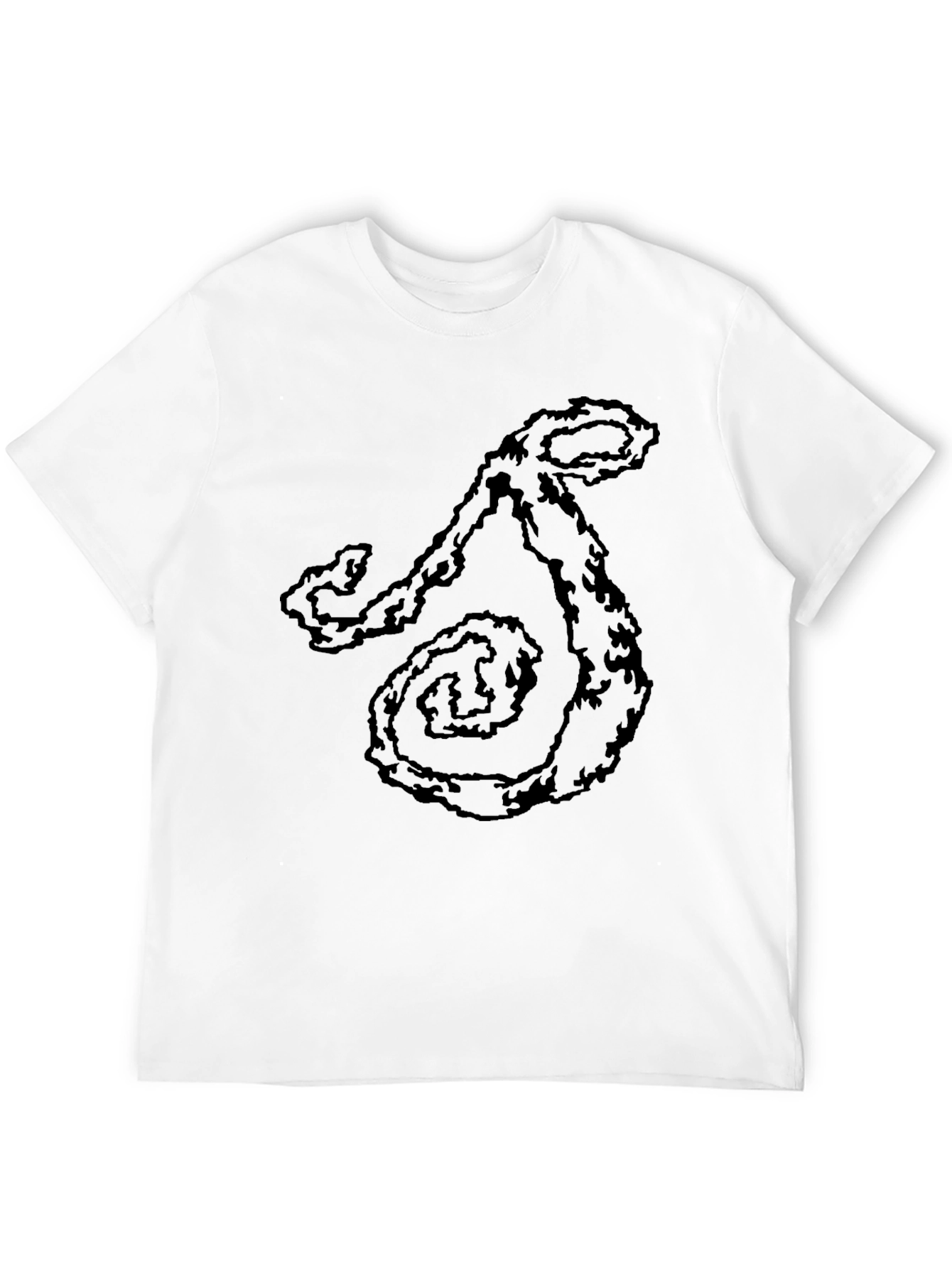 Mens Black T-Shirt with Abstract Swirl Design