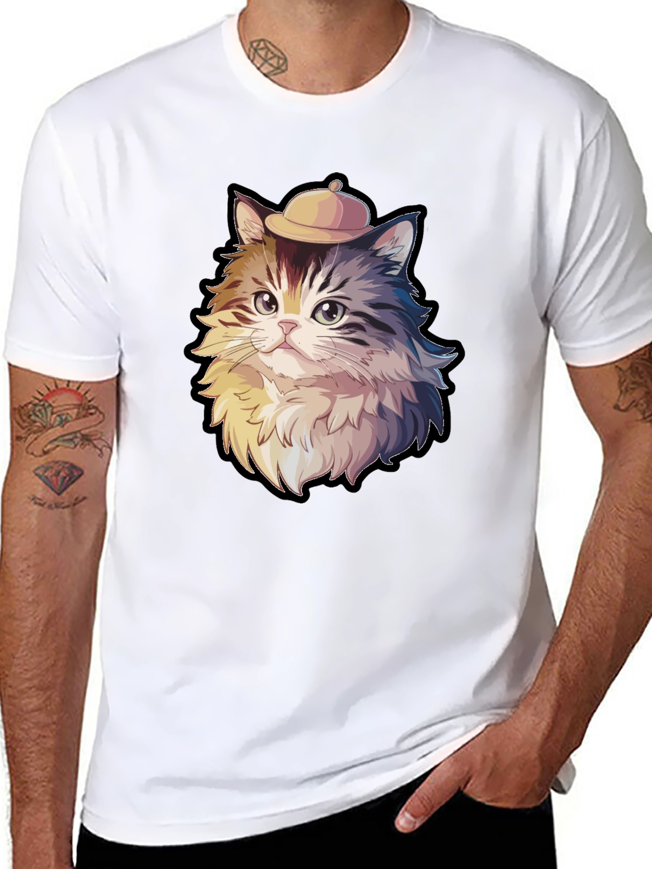Cat in Hat Graphic Tee