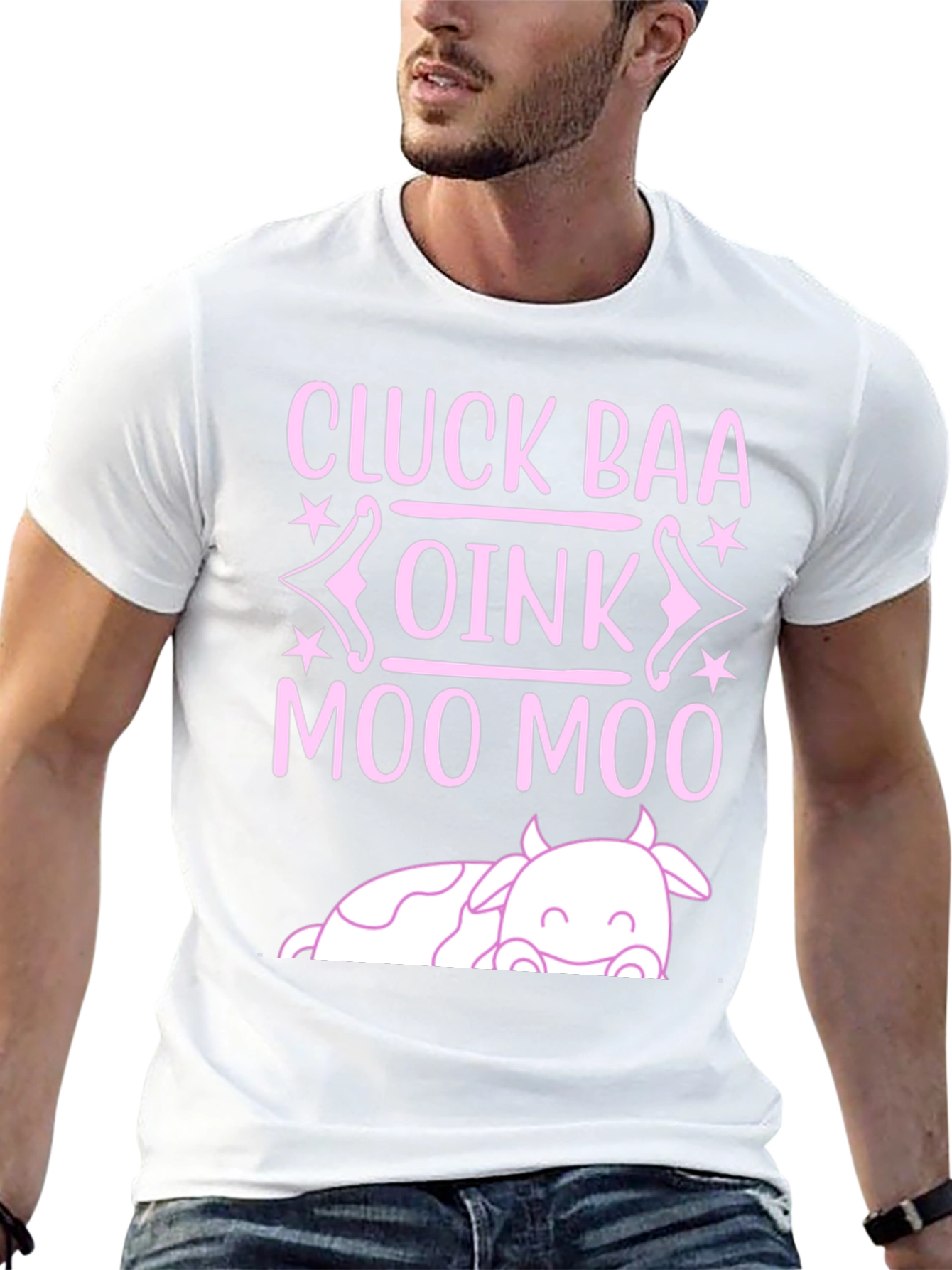 Cluck Baa Oink Moo Farmer T-Shirt