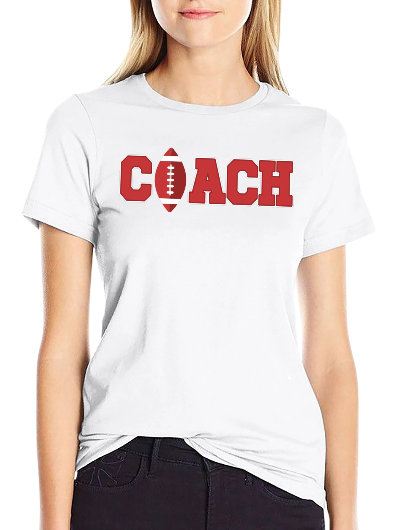 Football Coach Graphic T-Shirt - Black