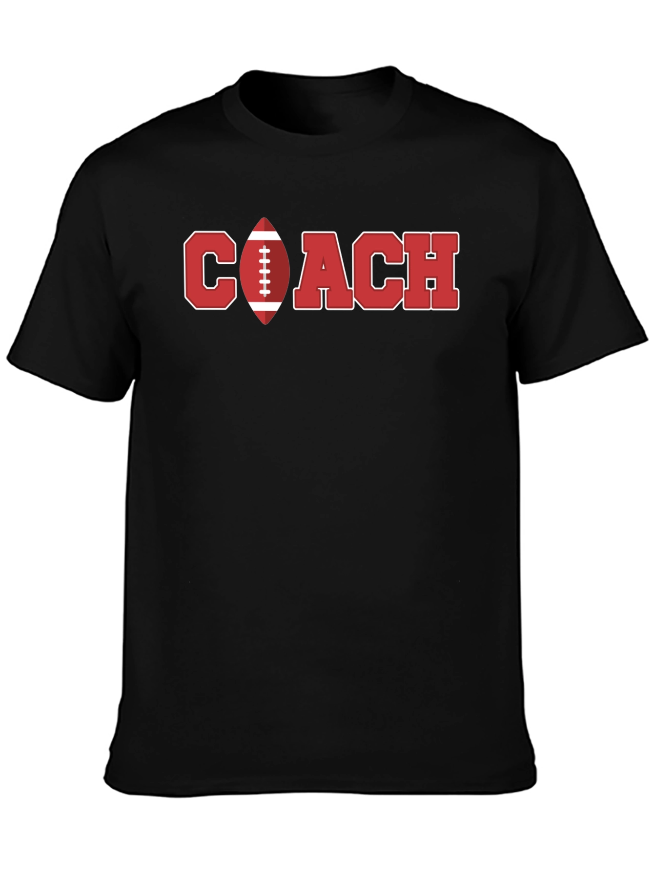 Football Coach Graphic T-Shirt - Black
