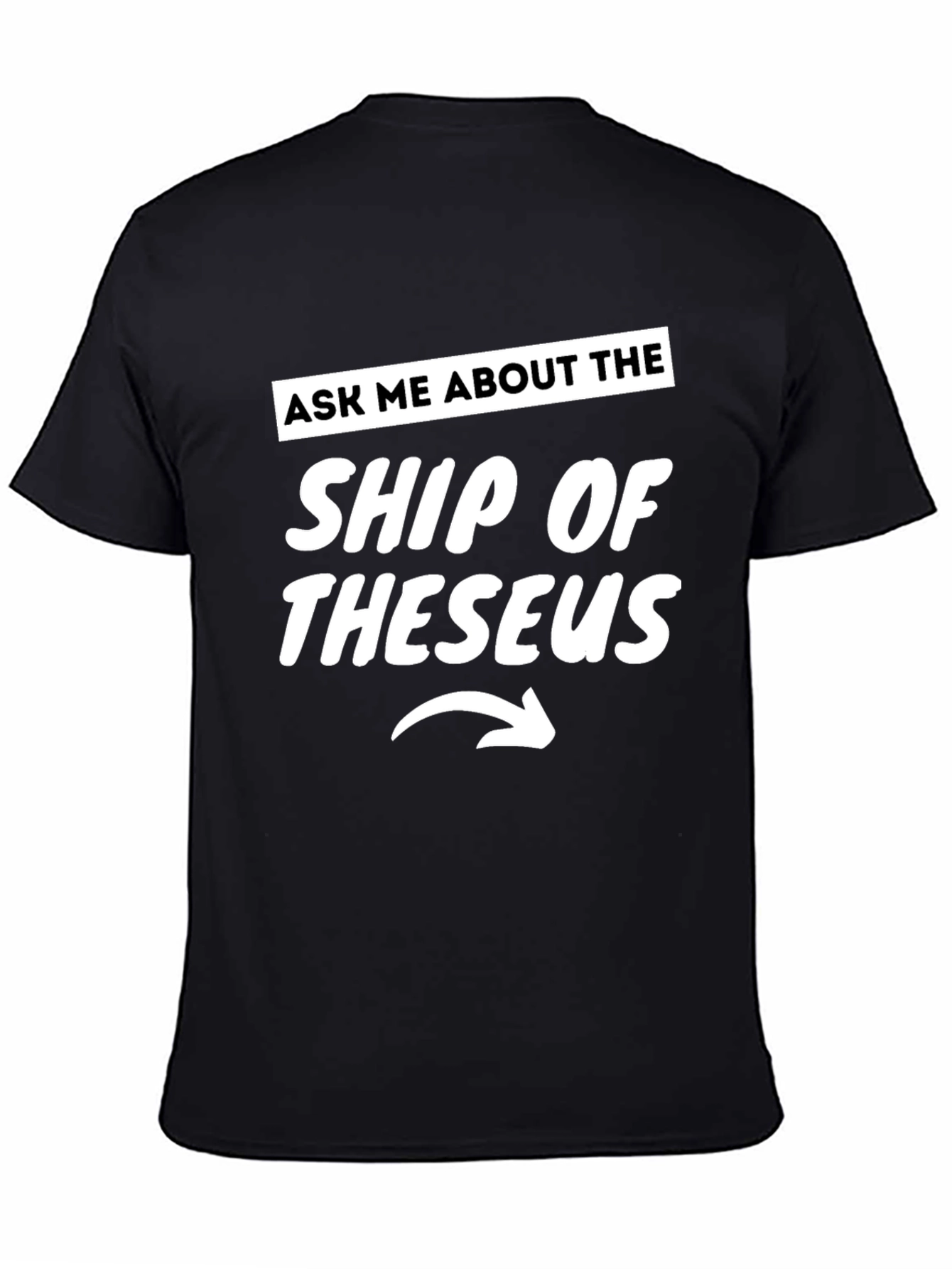 Ship of Theseus Graphic Tee - Black Cotton T-Shirt