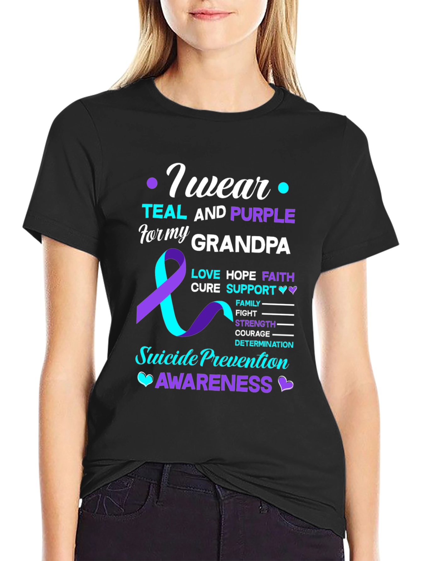 Teal and Purple Suicide Awareness T-Shirt