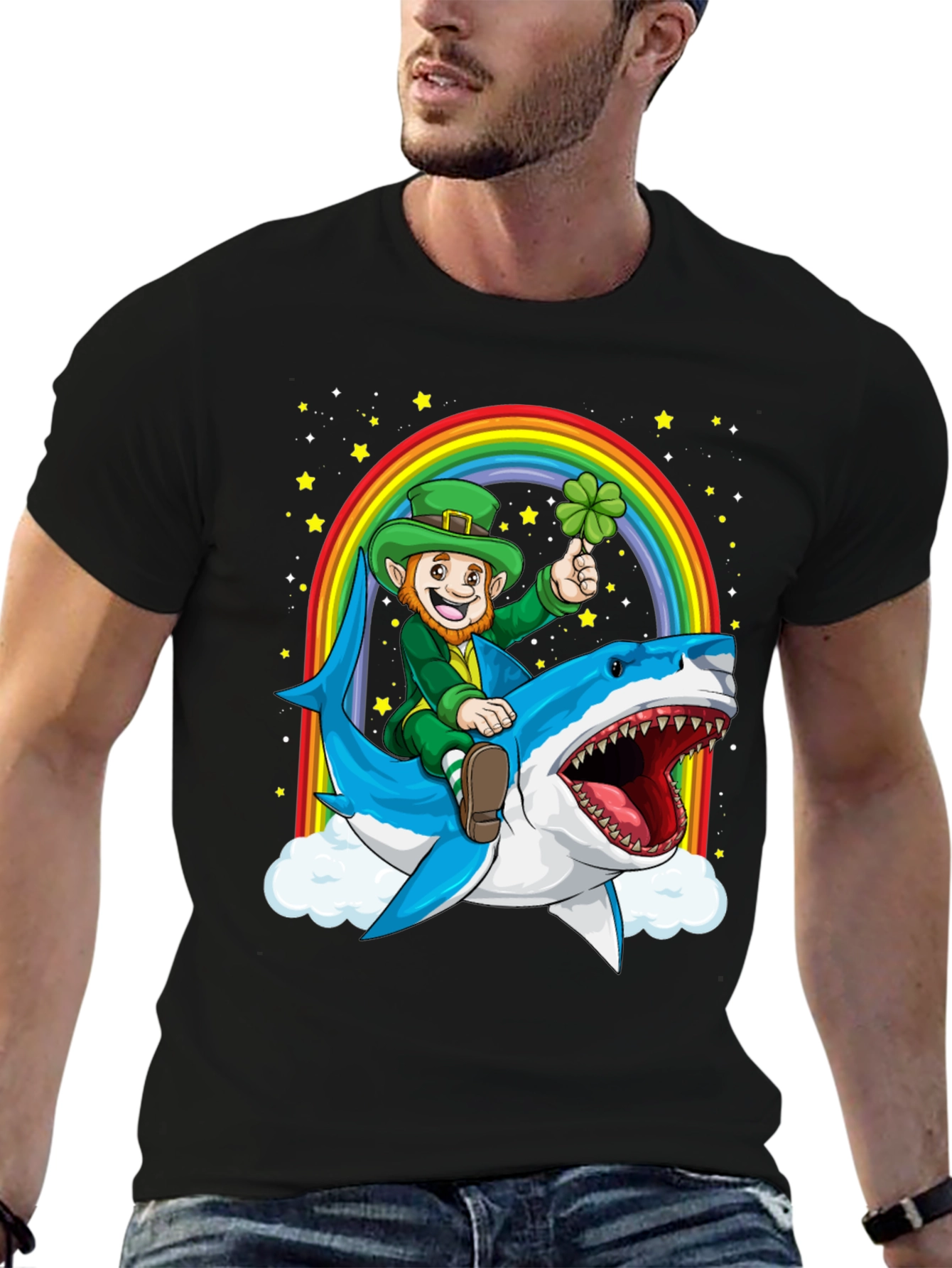 Leprechaun Shark Rainbow T-Shirt - St. Patricks Day Tee