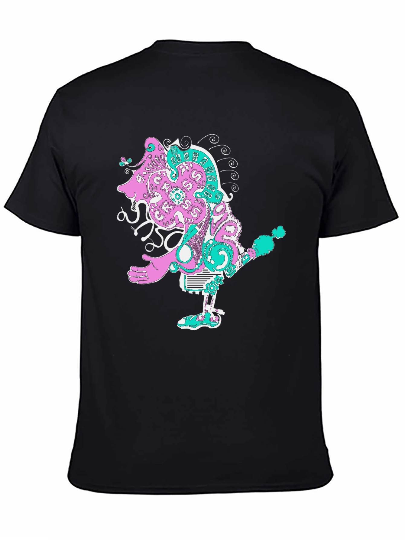 Abstract Character Graphic Tee - Unique Print