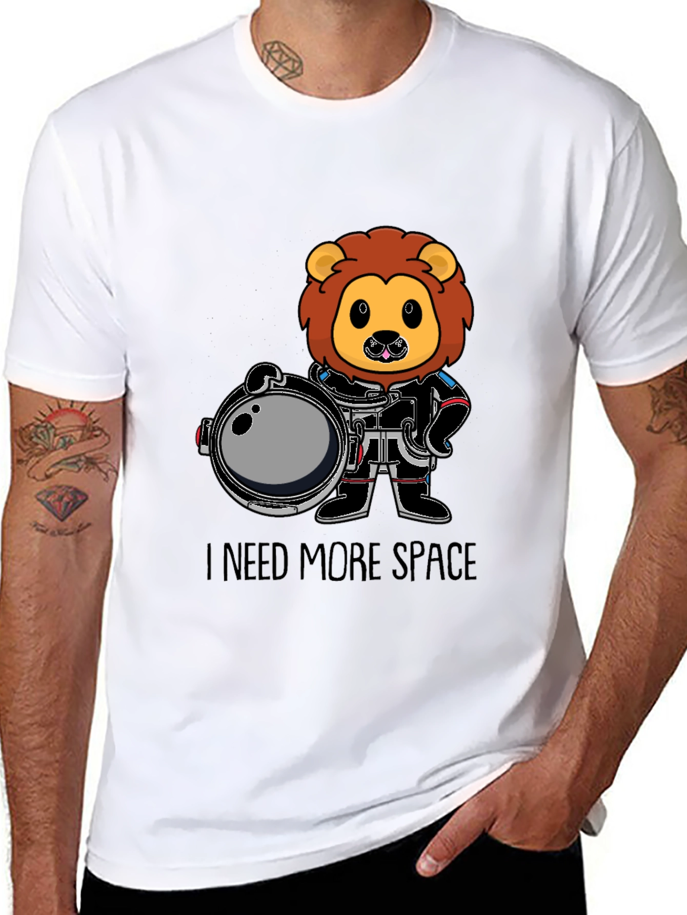 Lion Astronaut T-Shirt - I Need More Space