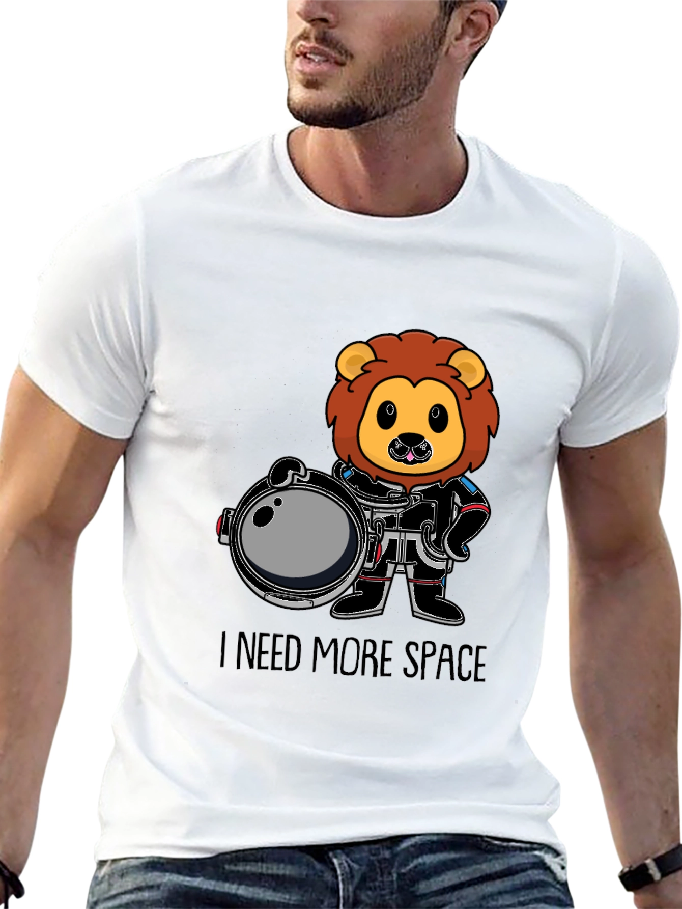 Lion Astronaut T-Shirt - I Need More Space
