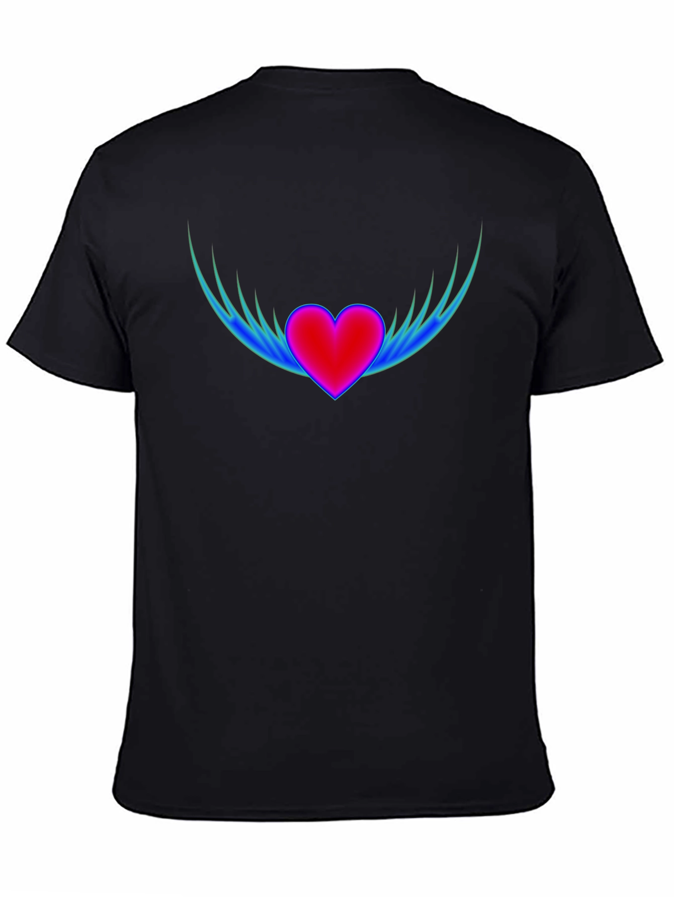 Heart Wings Graphic Tee - Black Casual Shirt