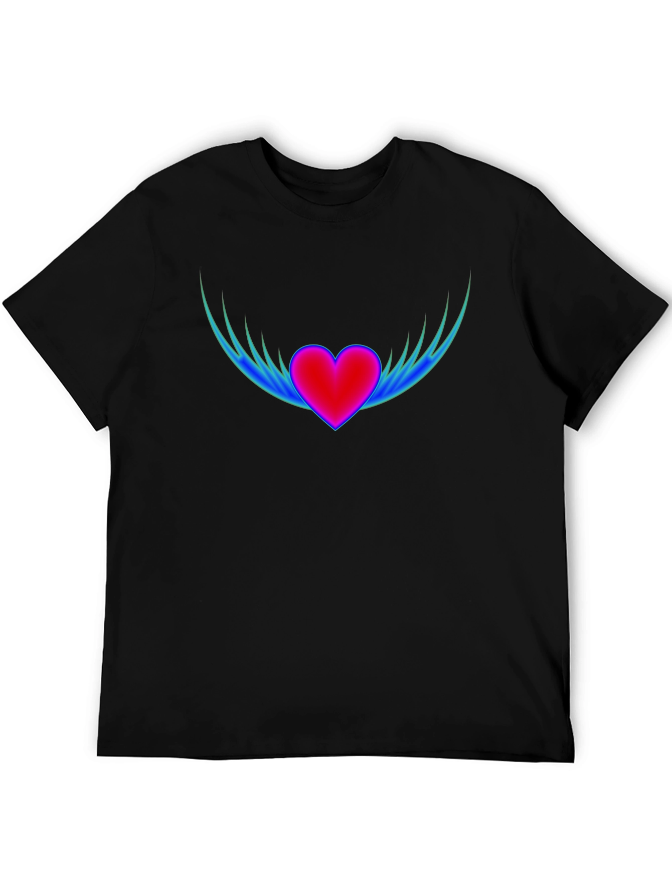 Heart Wings Graphic Tee - Black Casual Shirt