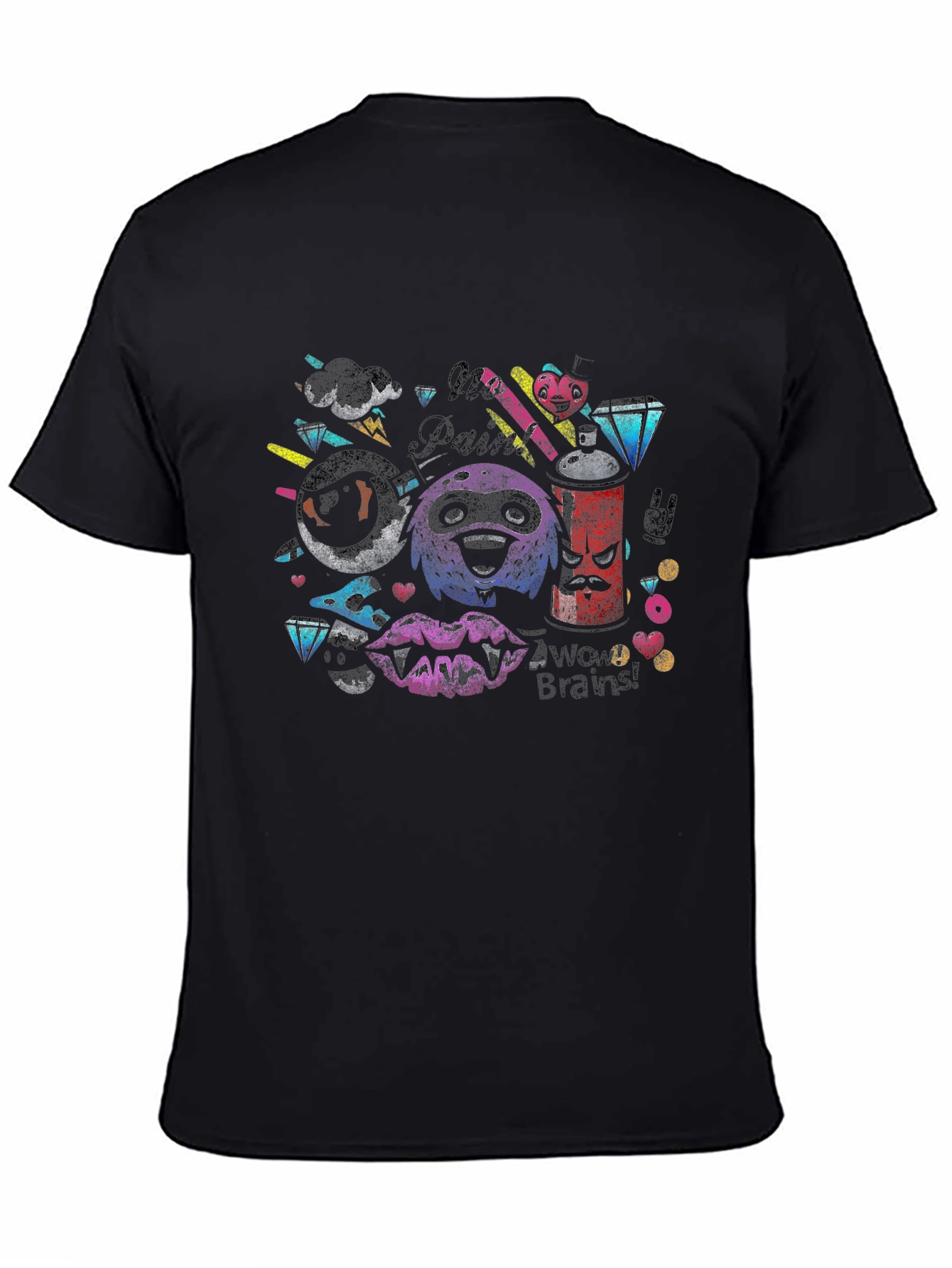 Funky Graphic Print Tee - No Paint No Brains!