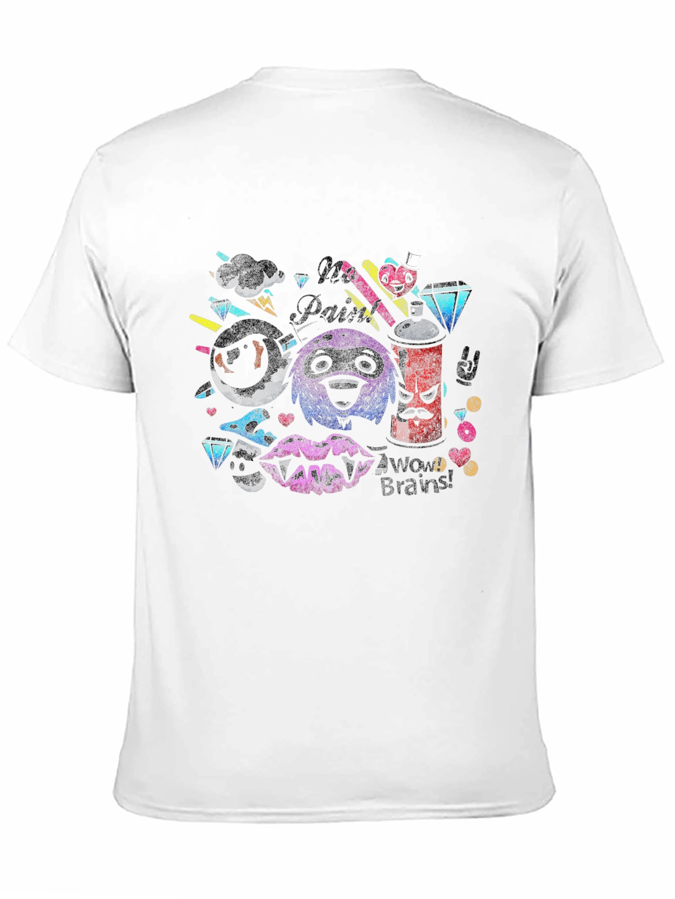 Funky Graphic Print Tee - No Paint No Brains!